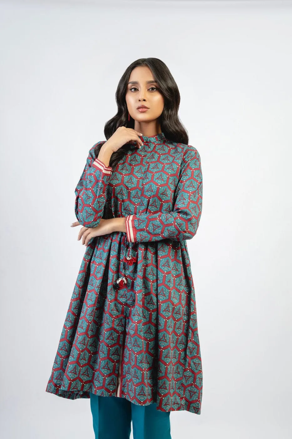 1 Pc Printed Cambric Shirt