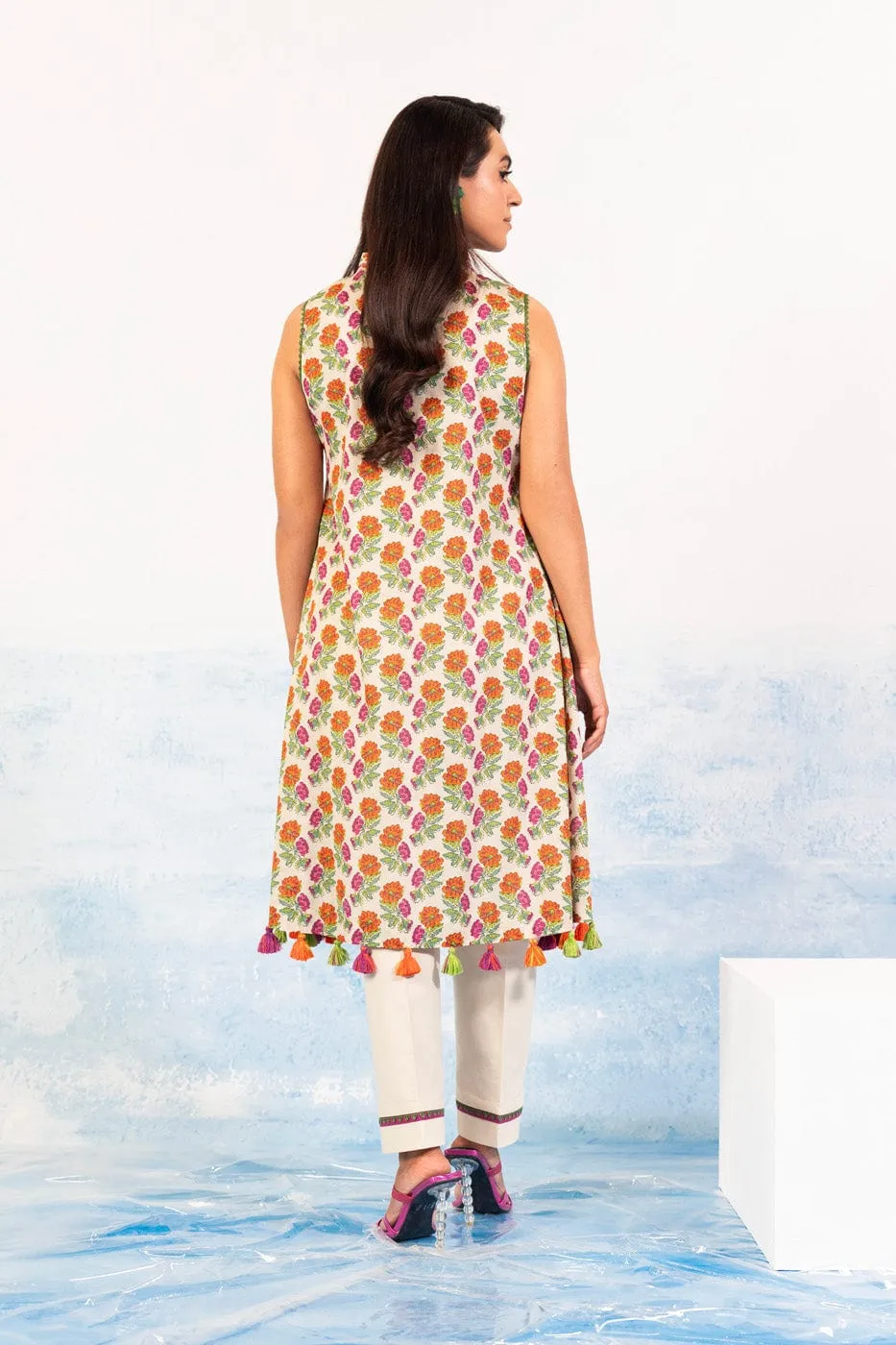 1 Pc Printed Silver Lawn Shirt 