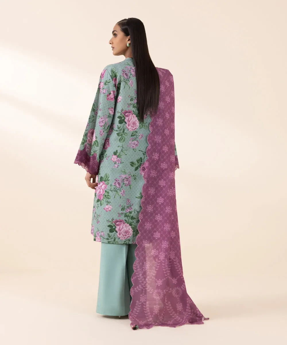 3 Piece - Printed Light Khaddar Suit