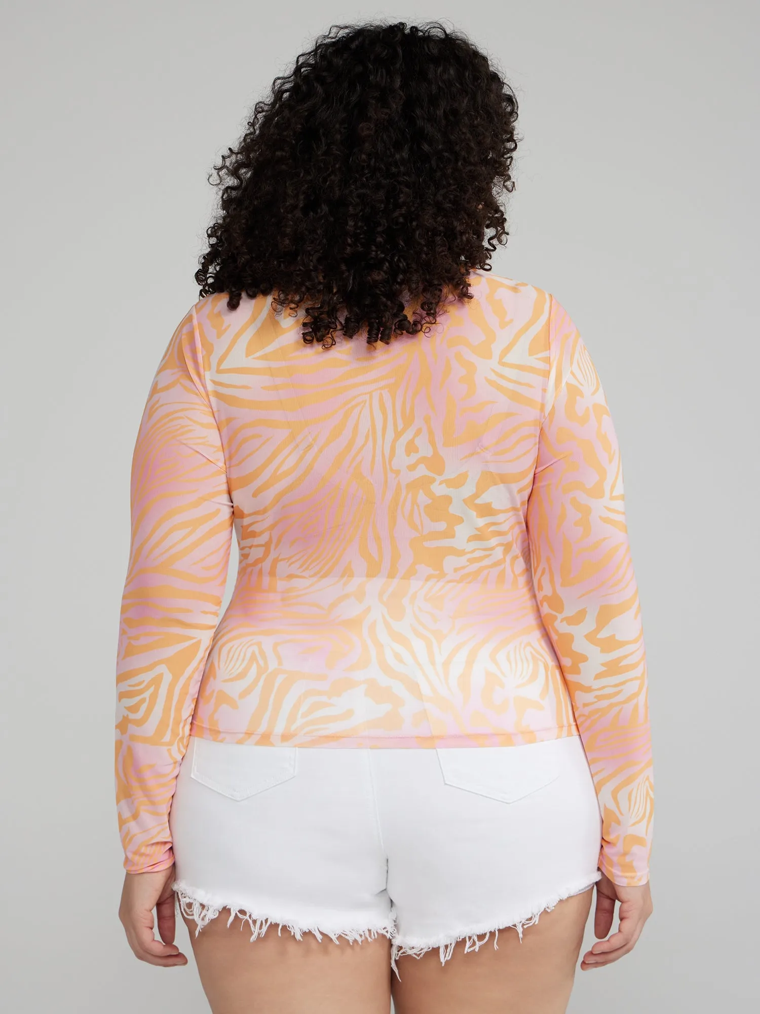 Annica Animal Print Mesh Top