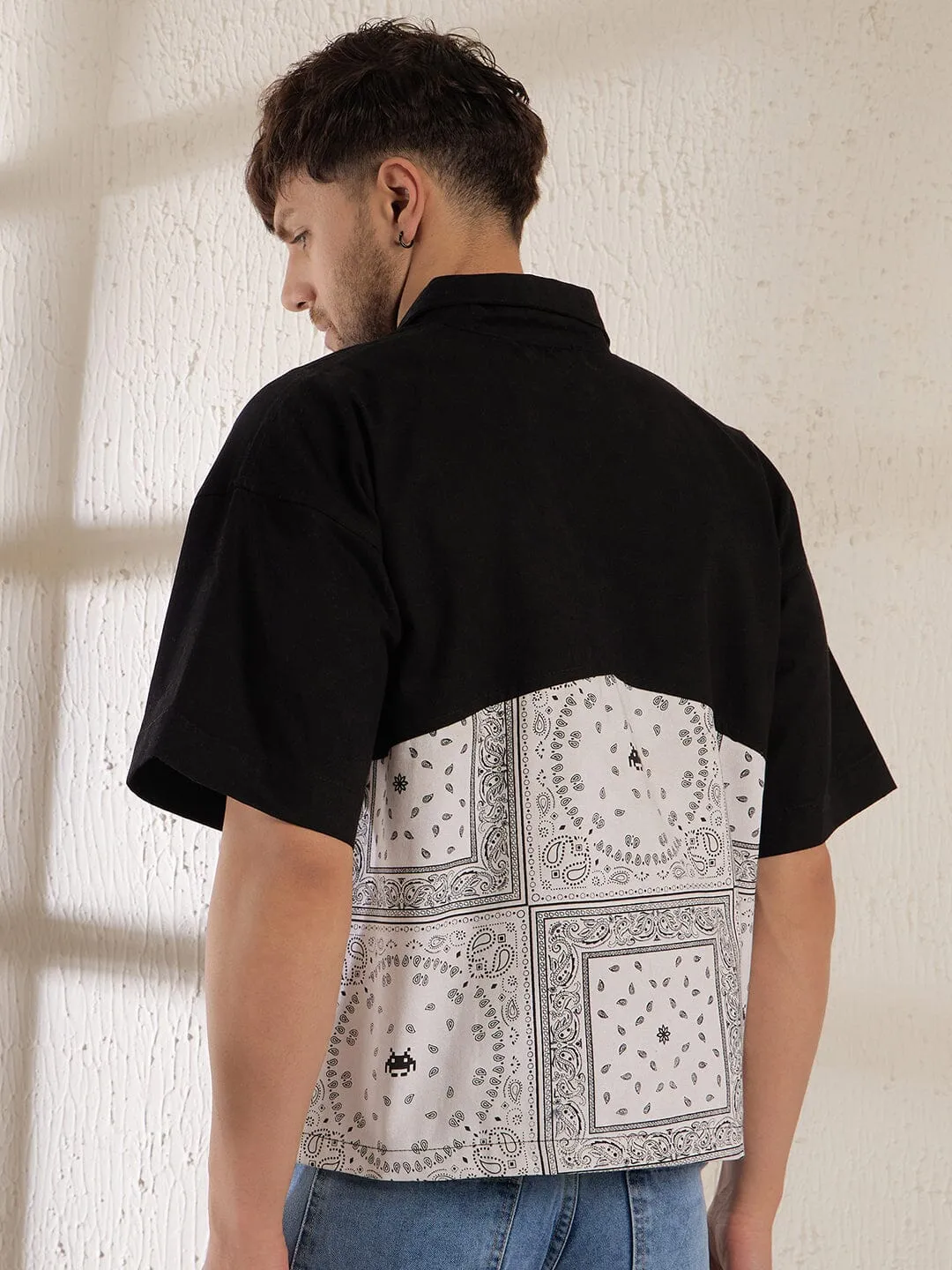 Black Paisley Zipped Shirt