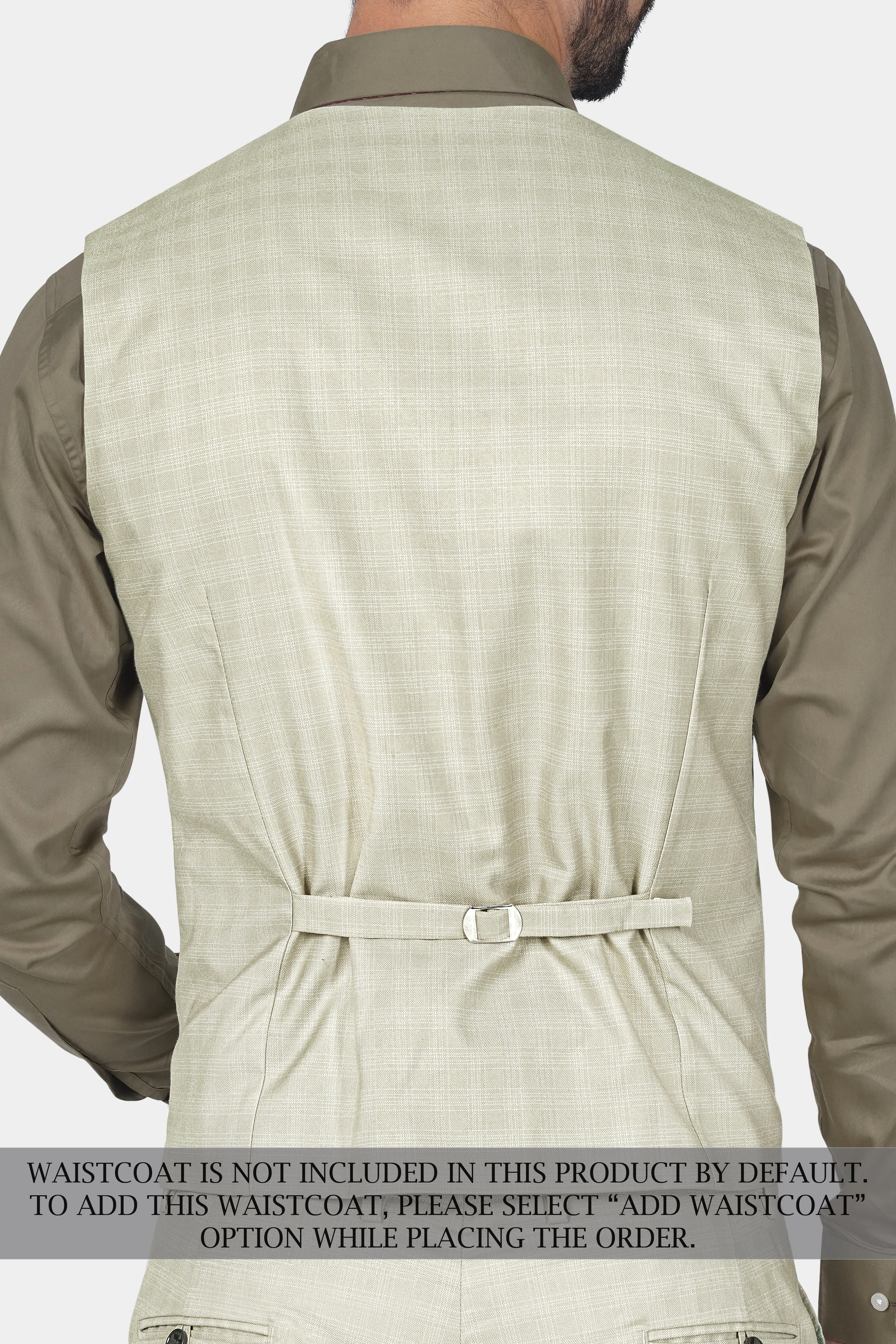 Bone Cream Subtle Plaid Woolrich Suit