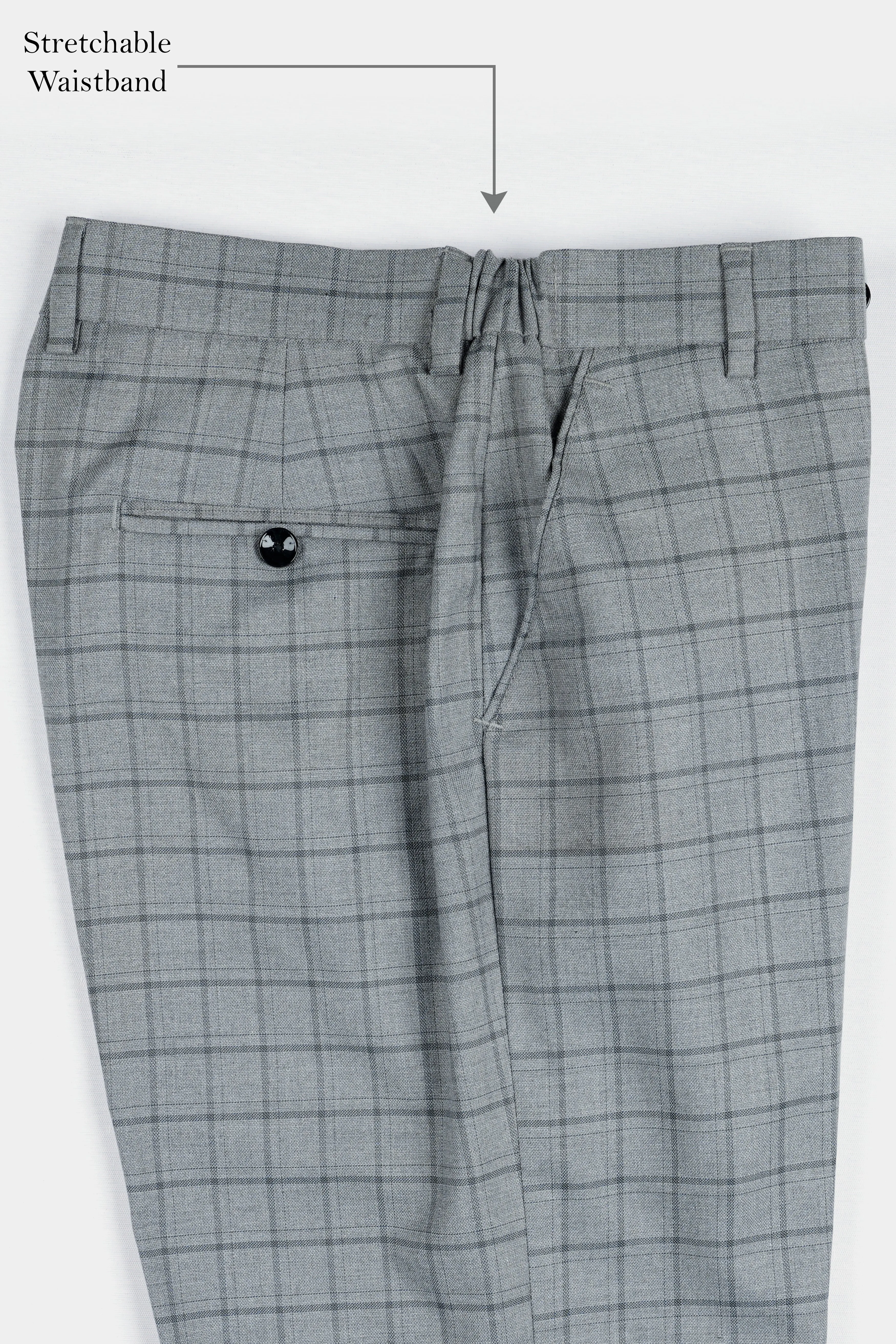 Boulder Gray Checkered Wool Rich Pant