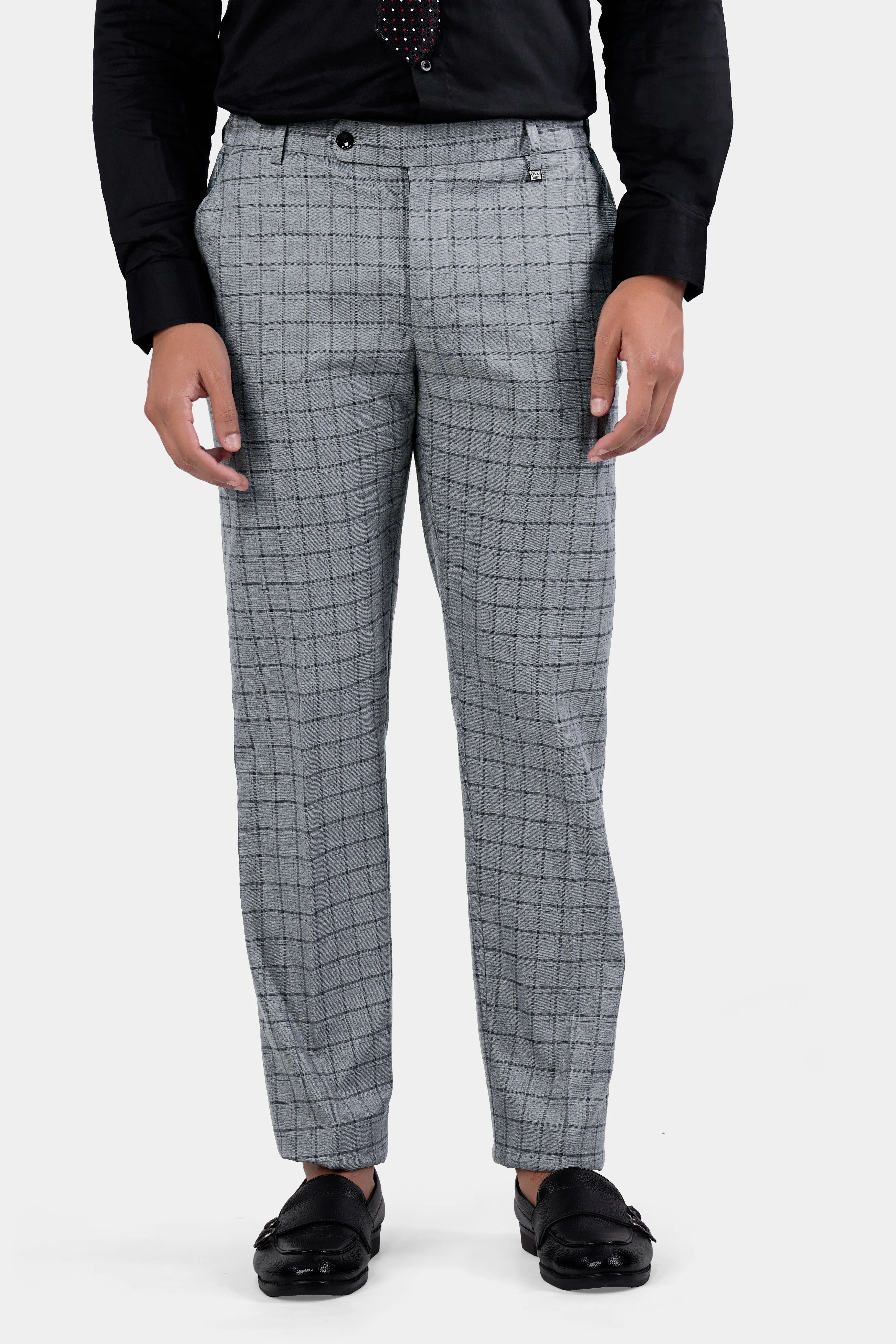 Boulder Gray Checkered Wool Rich Pant