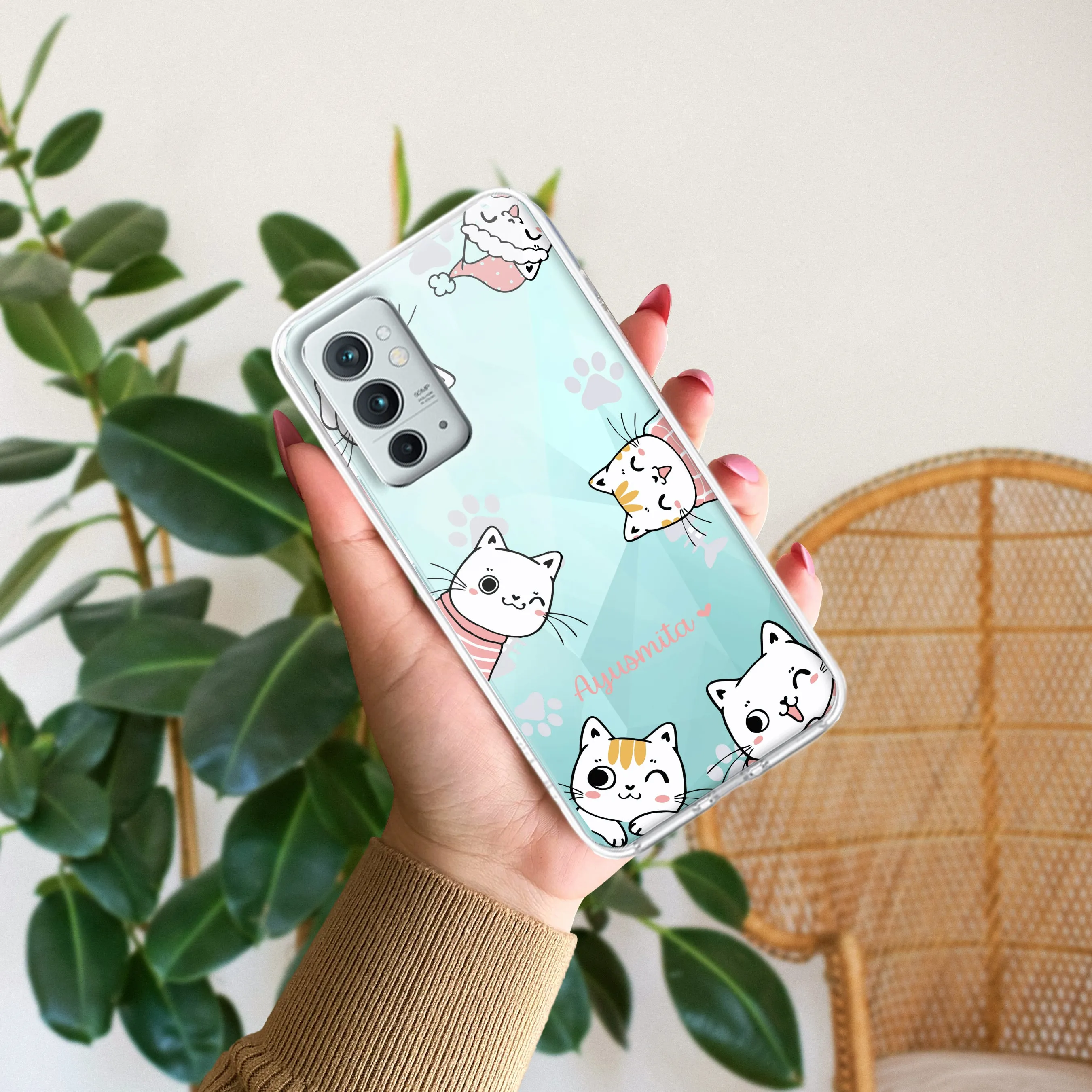 Braid Girl Customize Transparent Silicon Case For Realme/Narzo