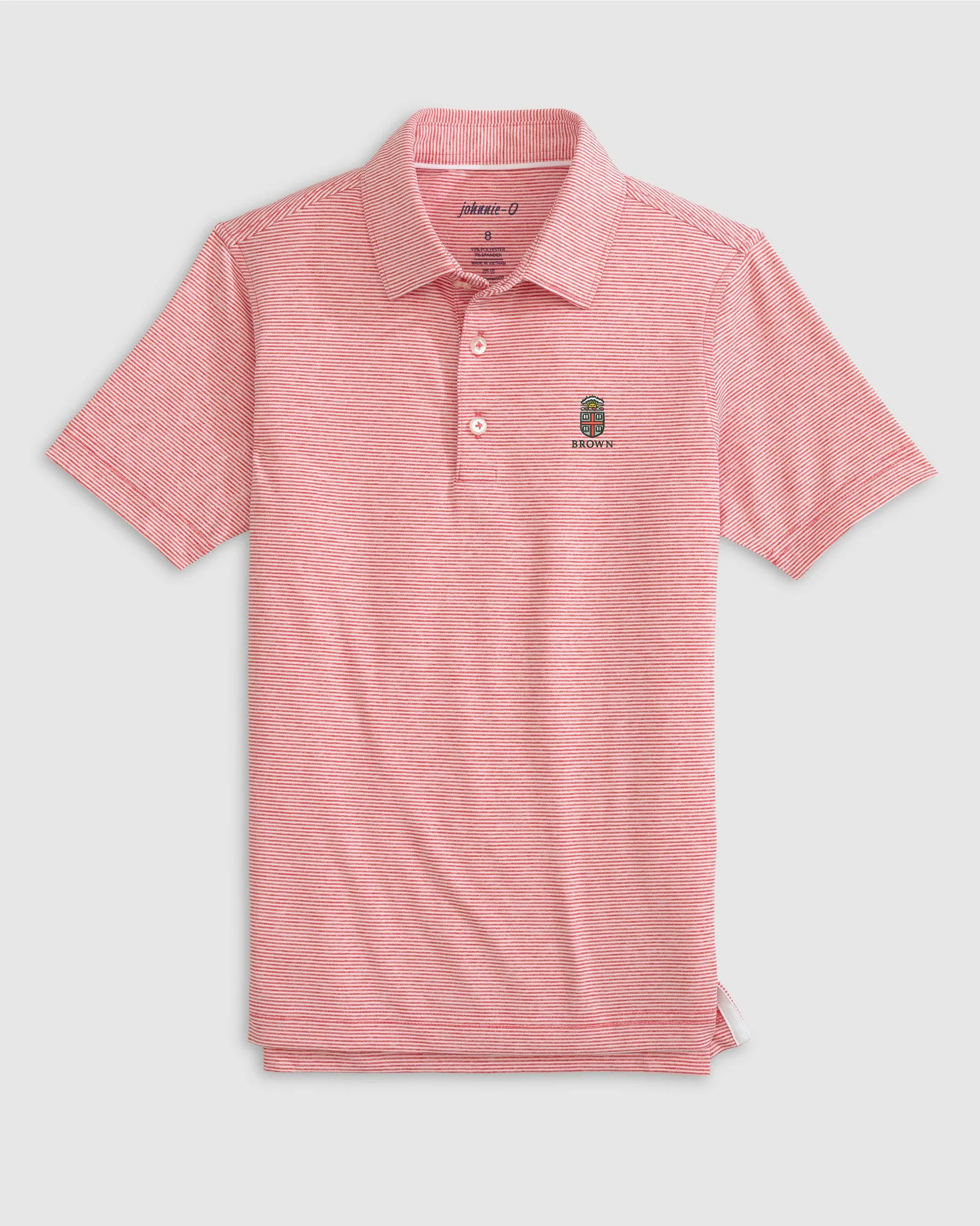 Brown Lyndonn Jr. Striped Jersey Performance Polo