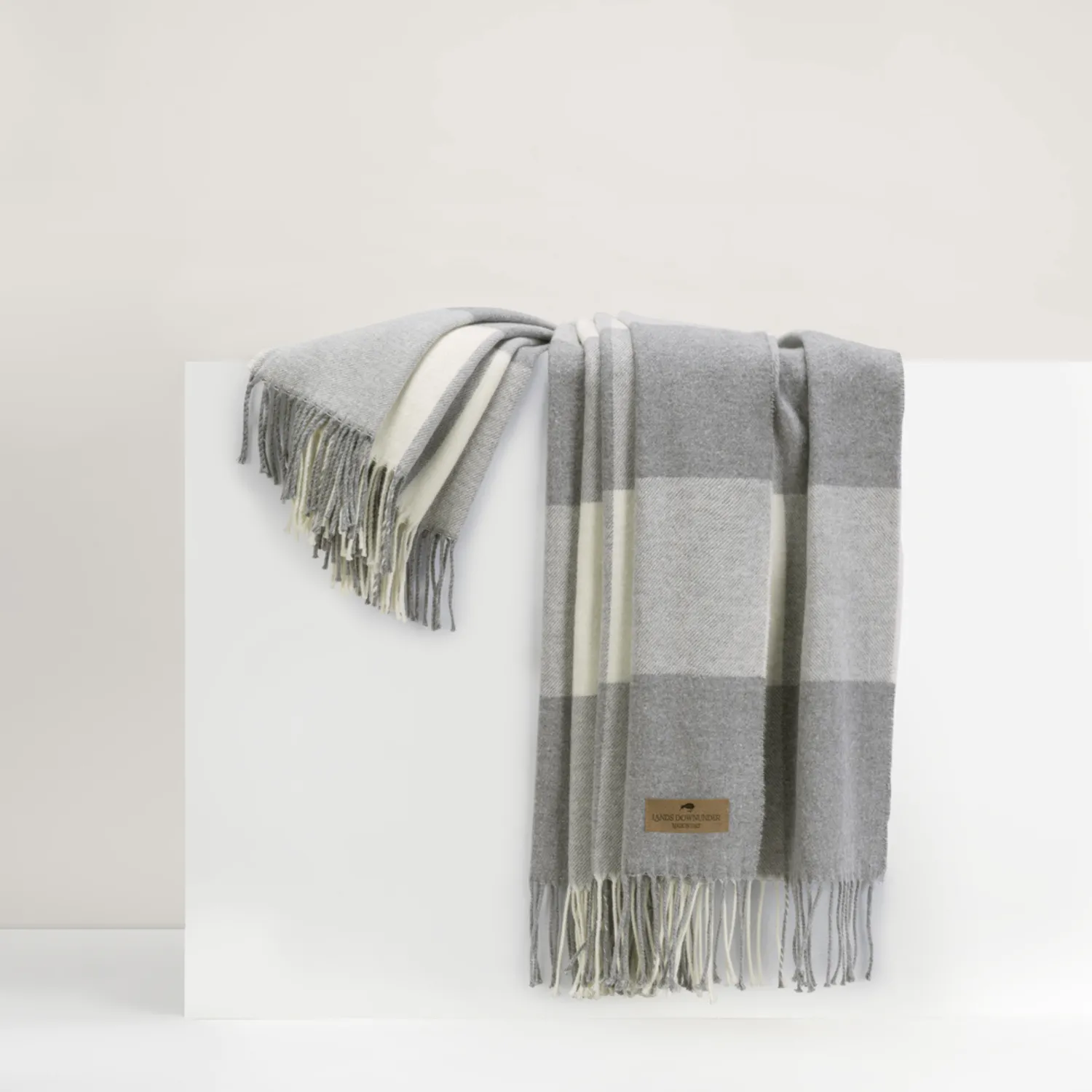 Buffalo Check Fringe Grey Throw Blanket