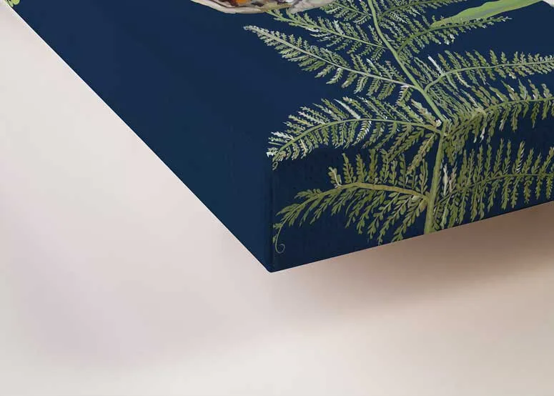 Butterflies - Dark Blue Canvas Wall Art