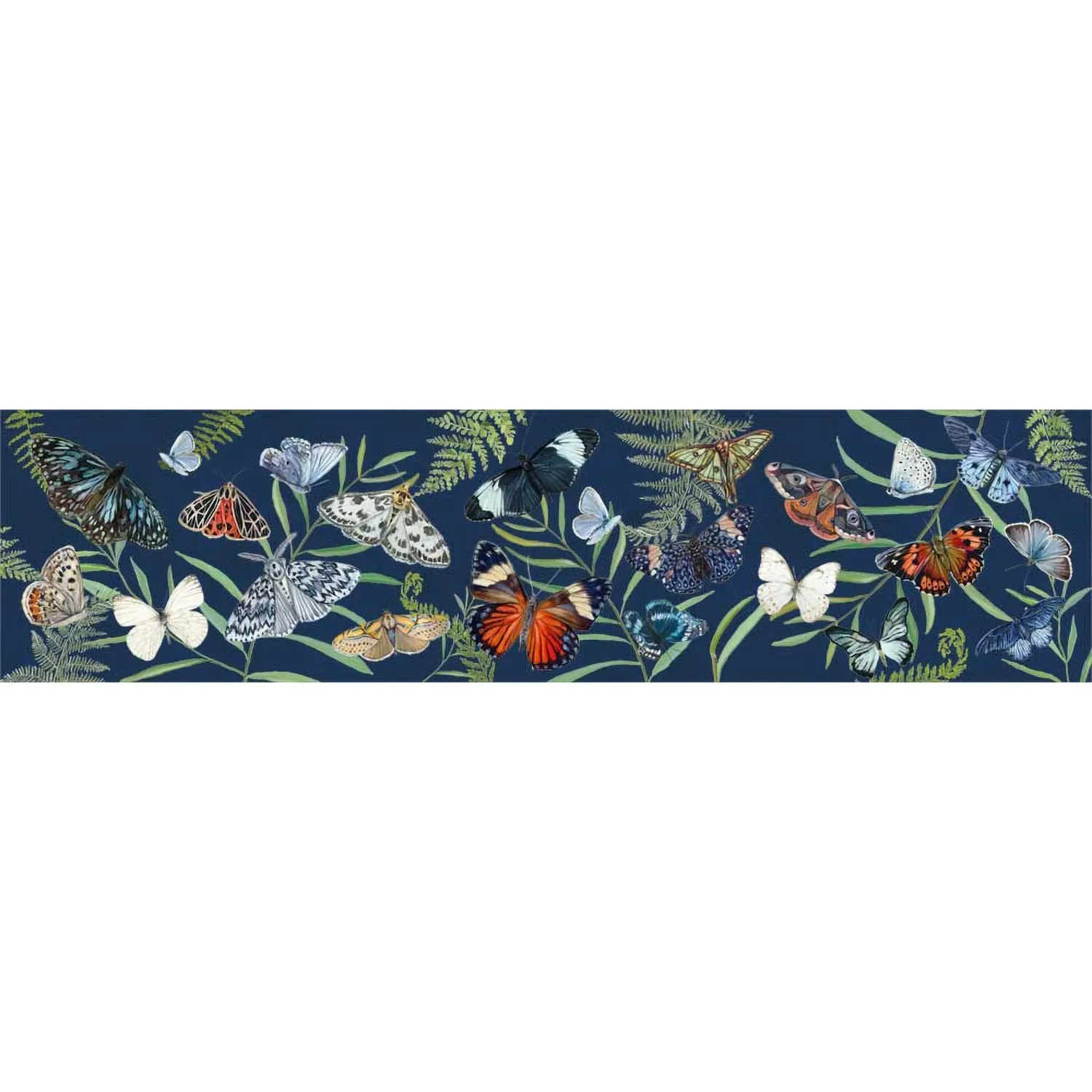 Butterflies - Dark Blue Canvas Wall Art