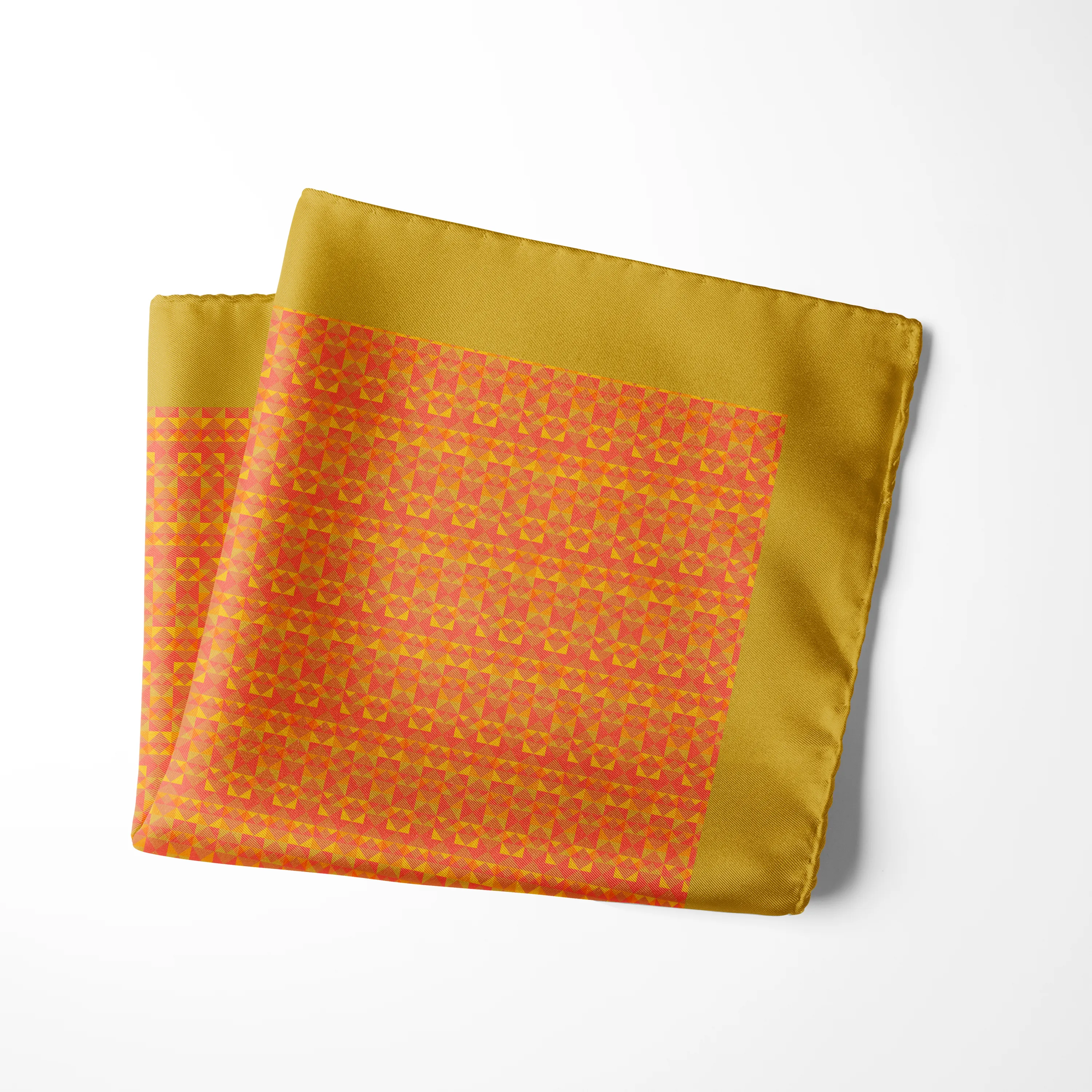 Chokore Mustard & Orange Silk Pocket Square - Plaids Range