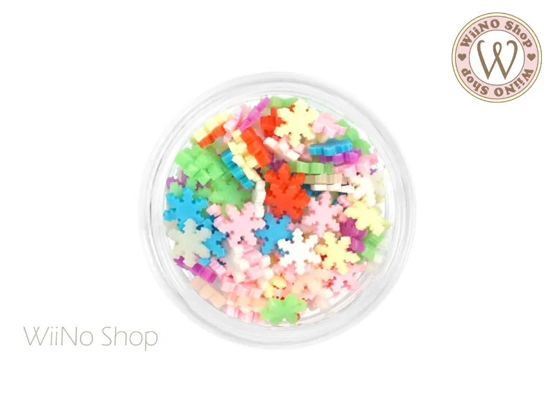 Colorful Snowflake Mix Polymer Fimo Slices Nail Art Decoration