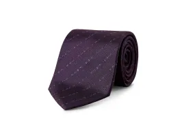 David August Exclusive Silk Woven Eff You Tie in Purple with Tonal Pinstripe