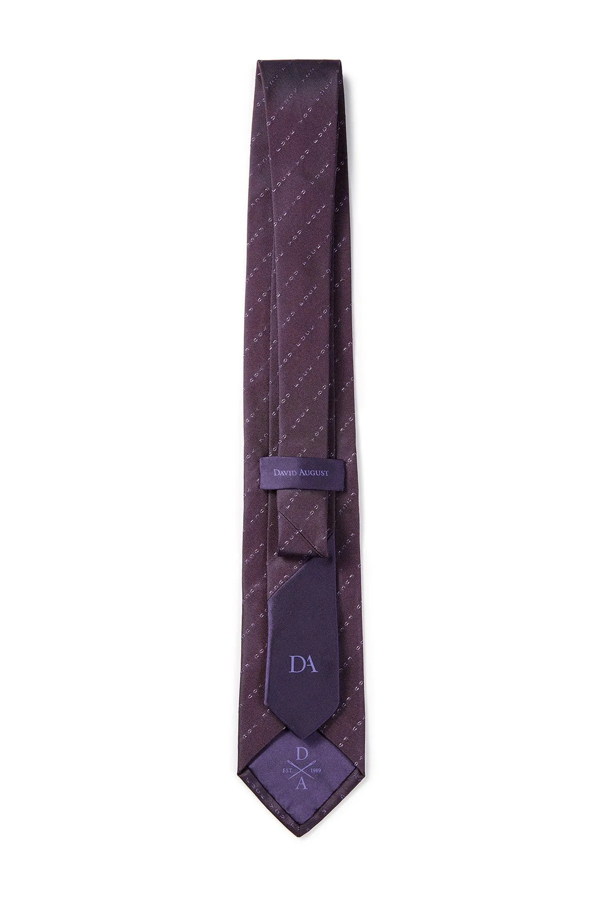David August Exclusive Silk Woven Eff You Tie in Purple with Tonal Pinstripe