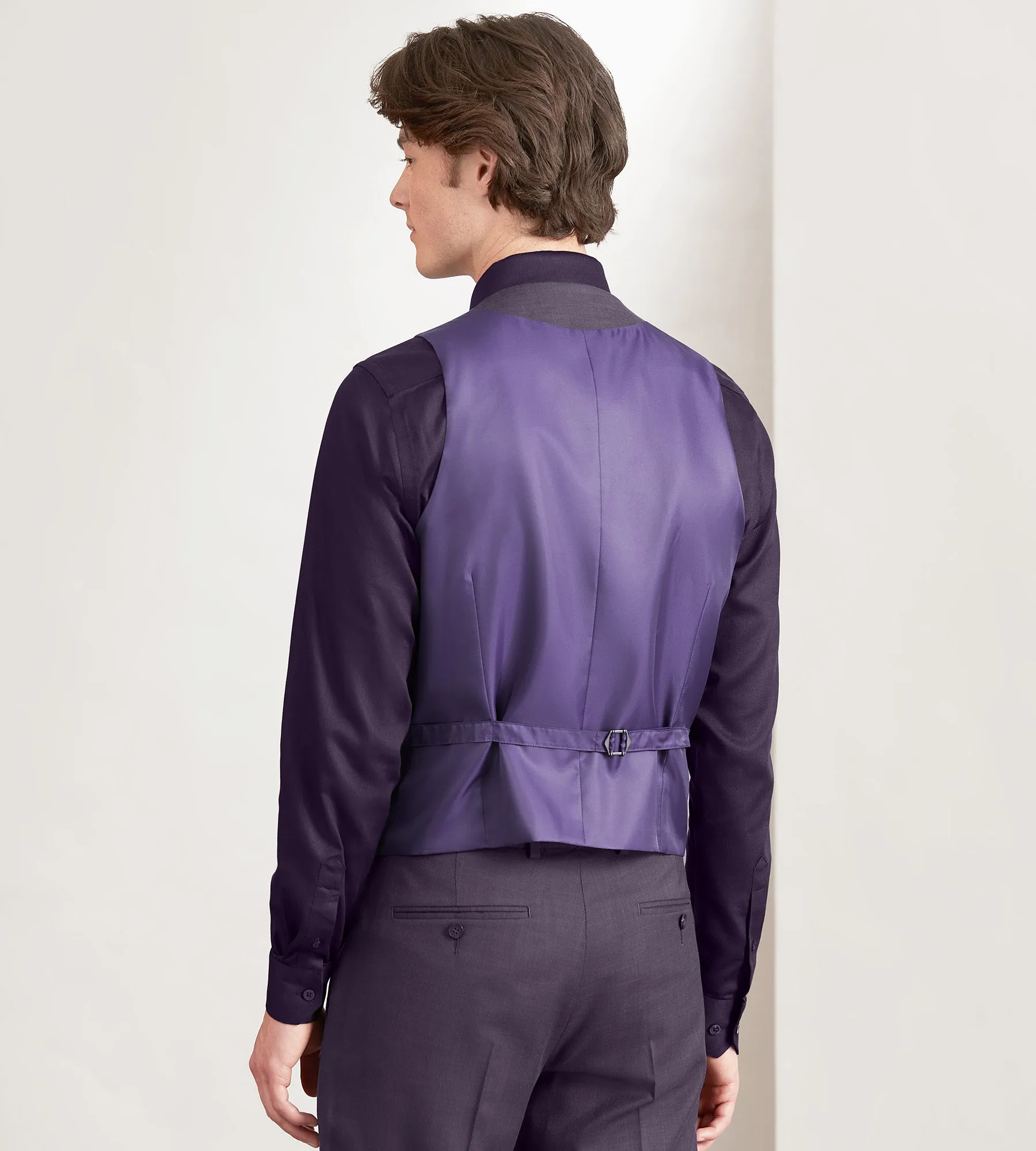 Deep Purple Solid Suit Vest