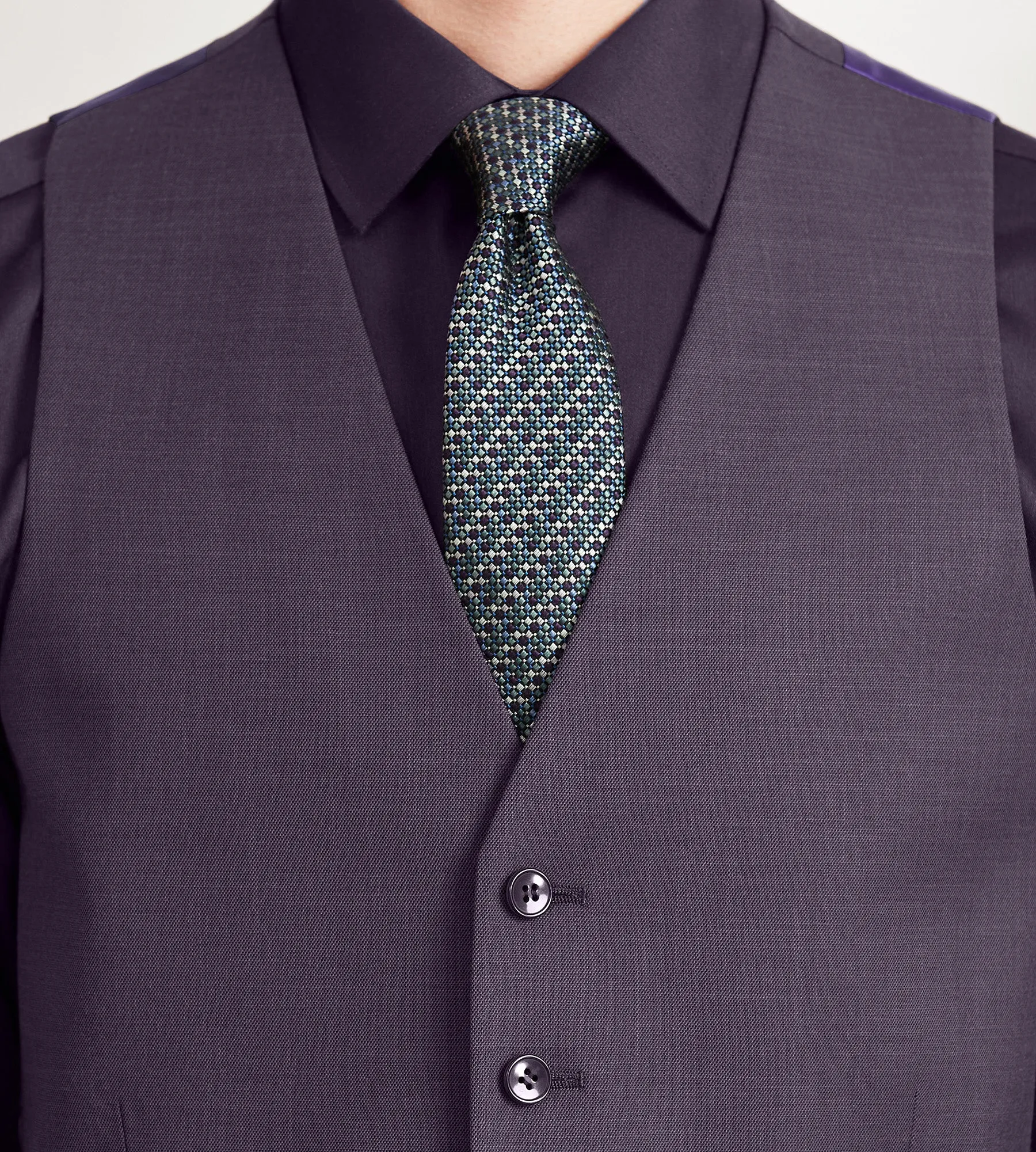 Deep Purple Solid Suit Vest