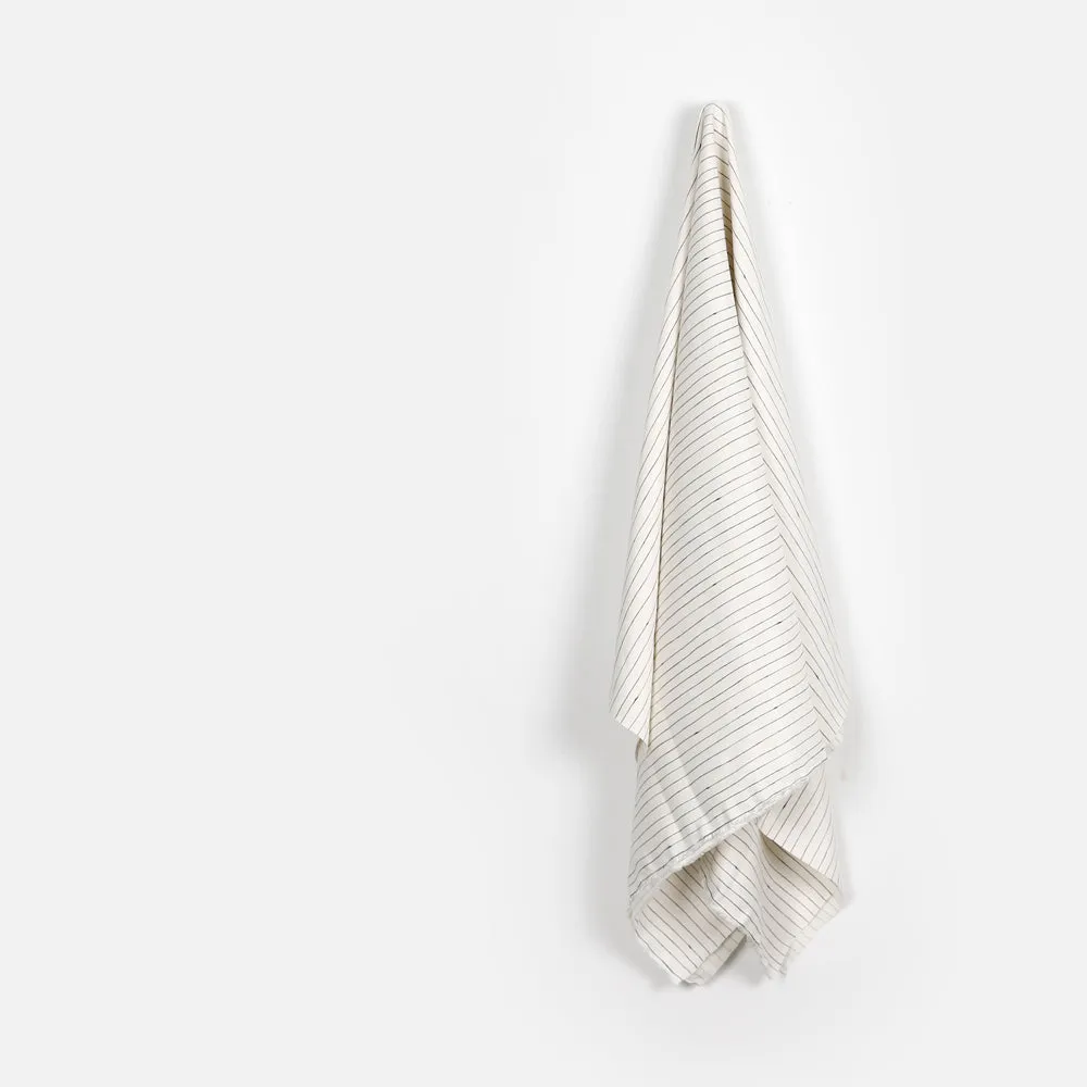 Drawn Pinstripe Viscose Satin - Ivory