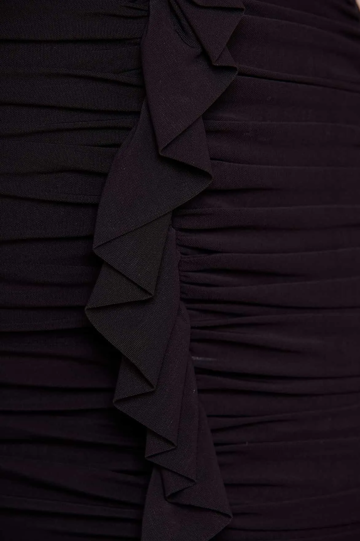 Ebony Rouched Long Sleeve Micro Mini Dress