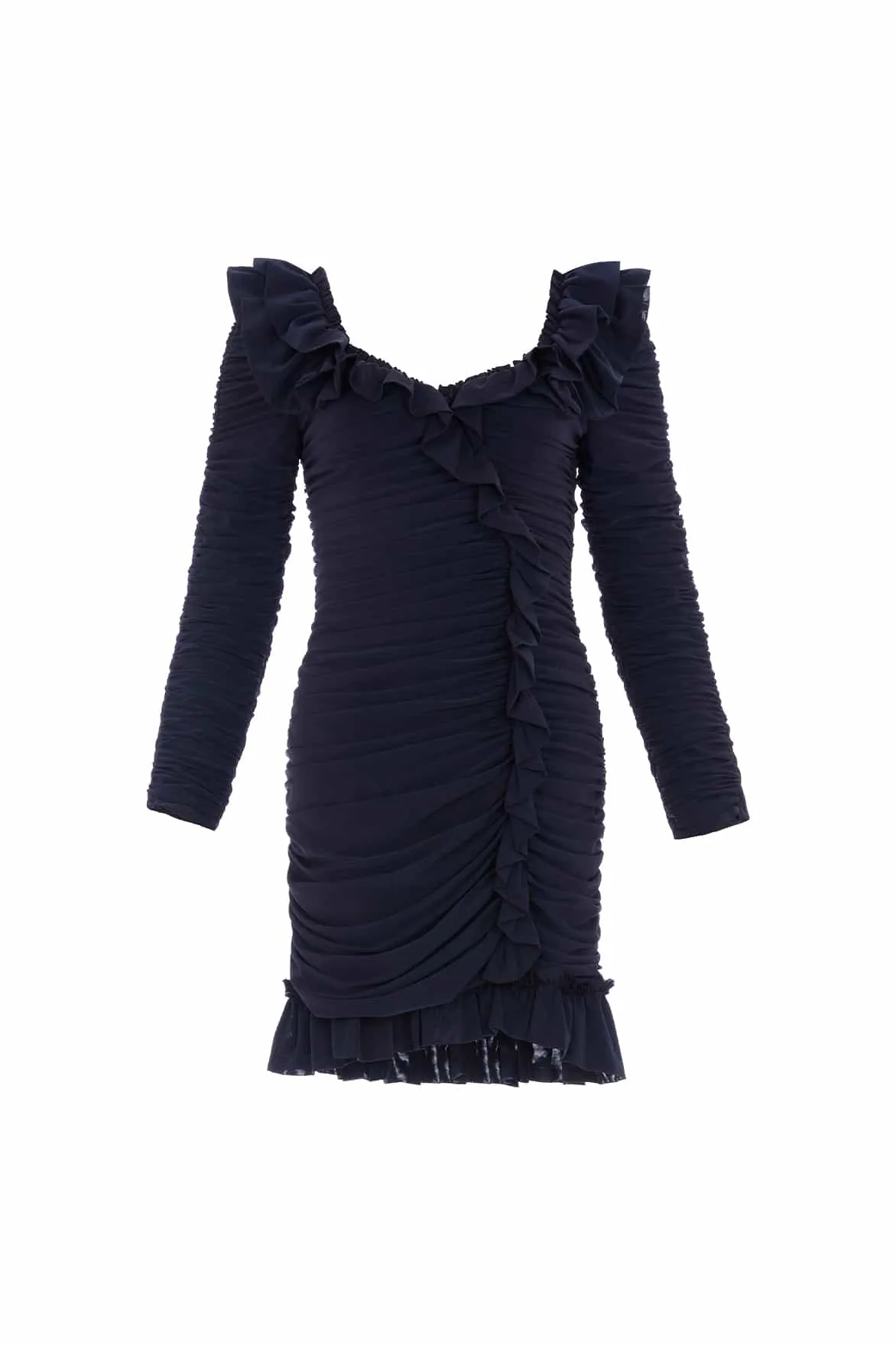 Ebony Rouched Long Sleeve Micro Mini Dress