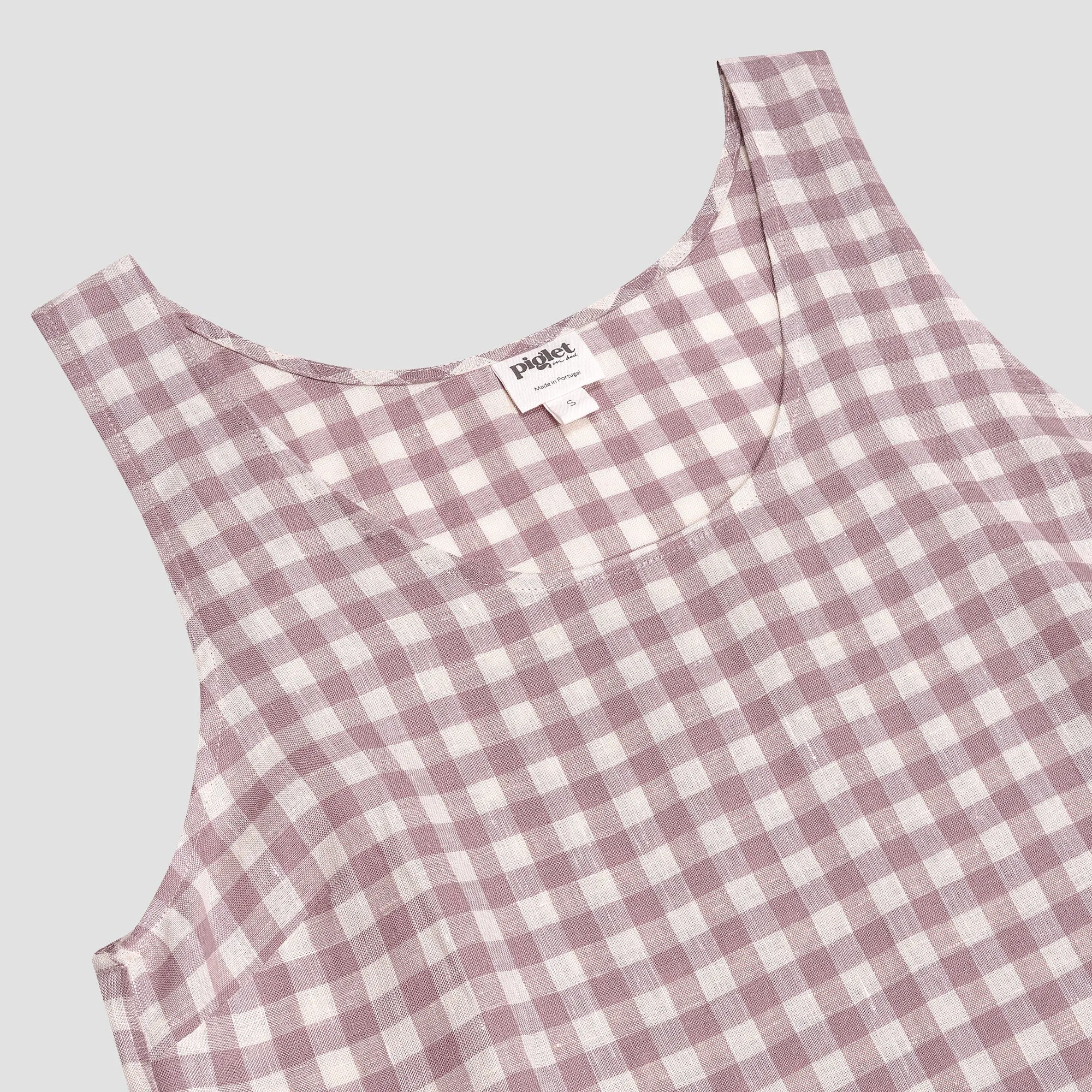 Elderberry Gingham Linen Women's Cami Set