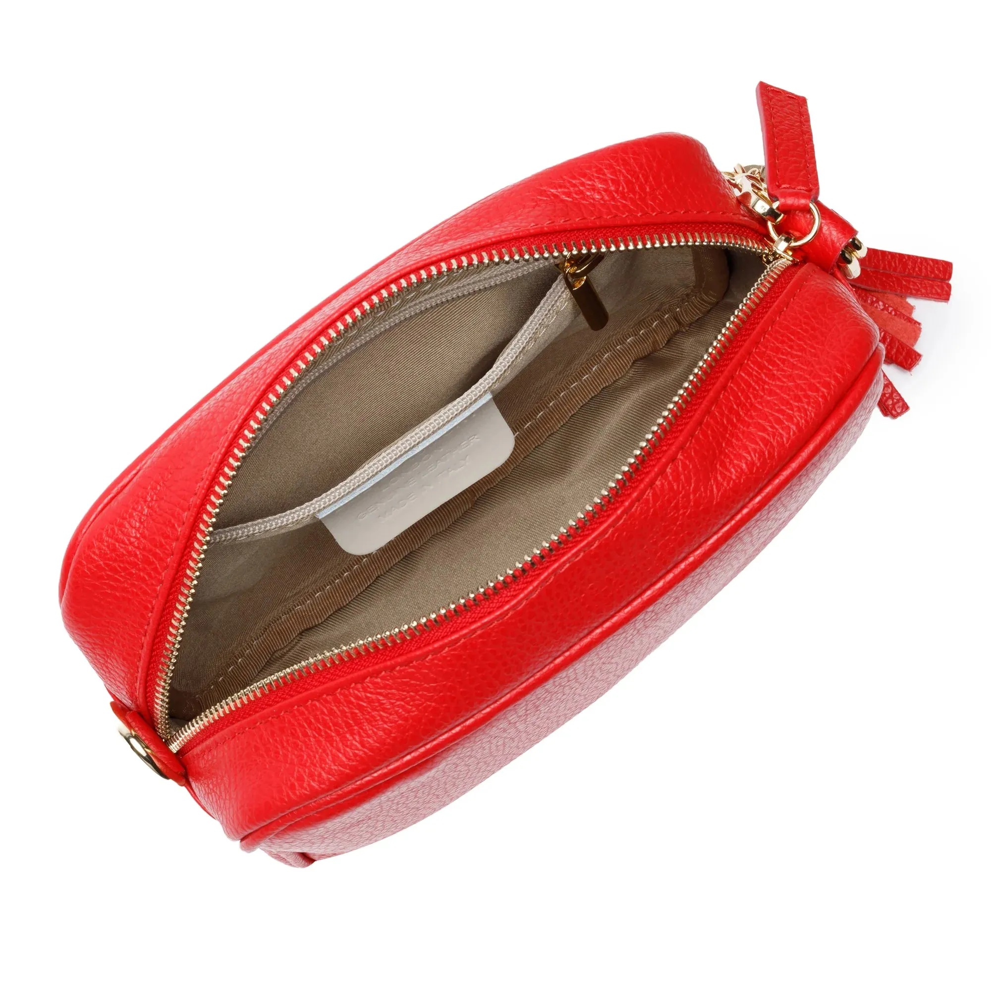 Elie Beaumont Red Leather Crossbody Bag