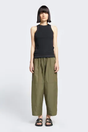 Flux Racer Back Tank Black w Ecru Stitch