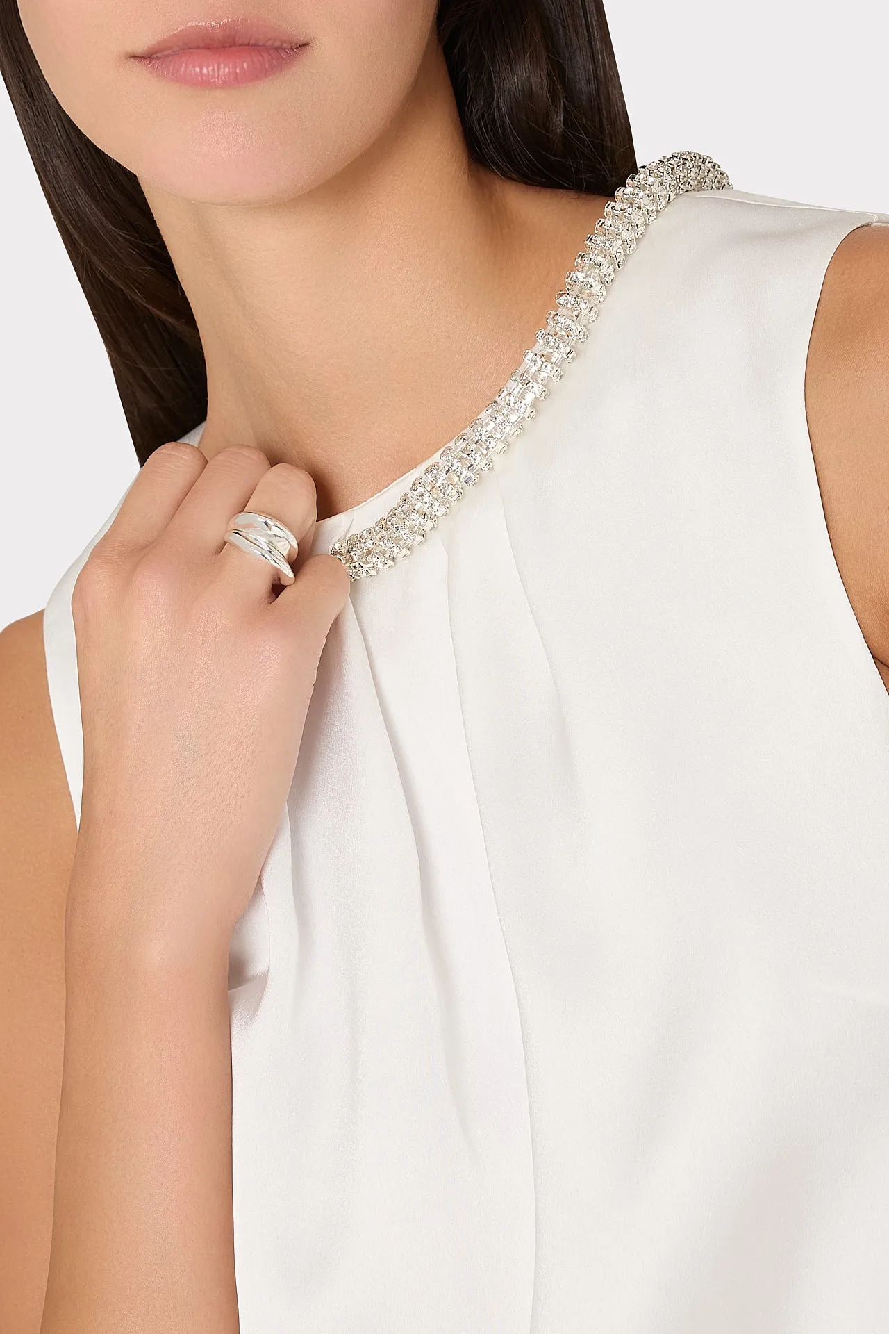 Lily Satin Crystal Embellished Top