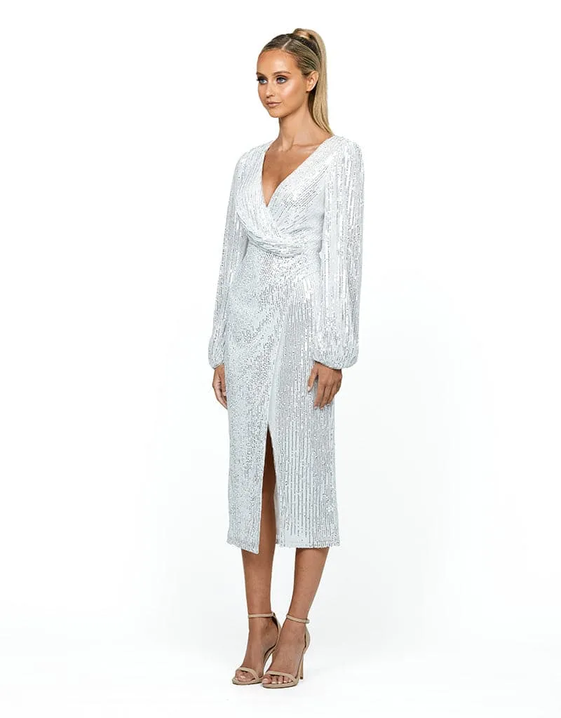 MARIAH LONG SLEEVED MIDI DRESS BL54D16S
