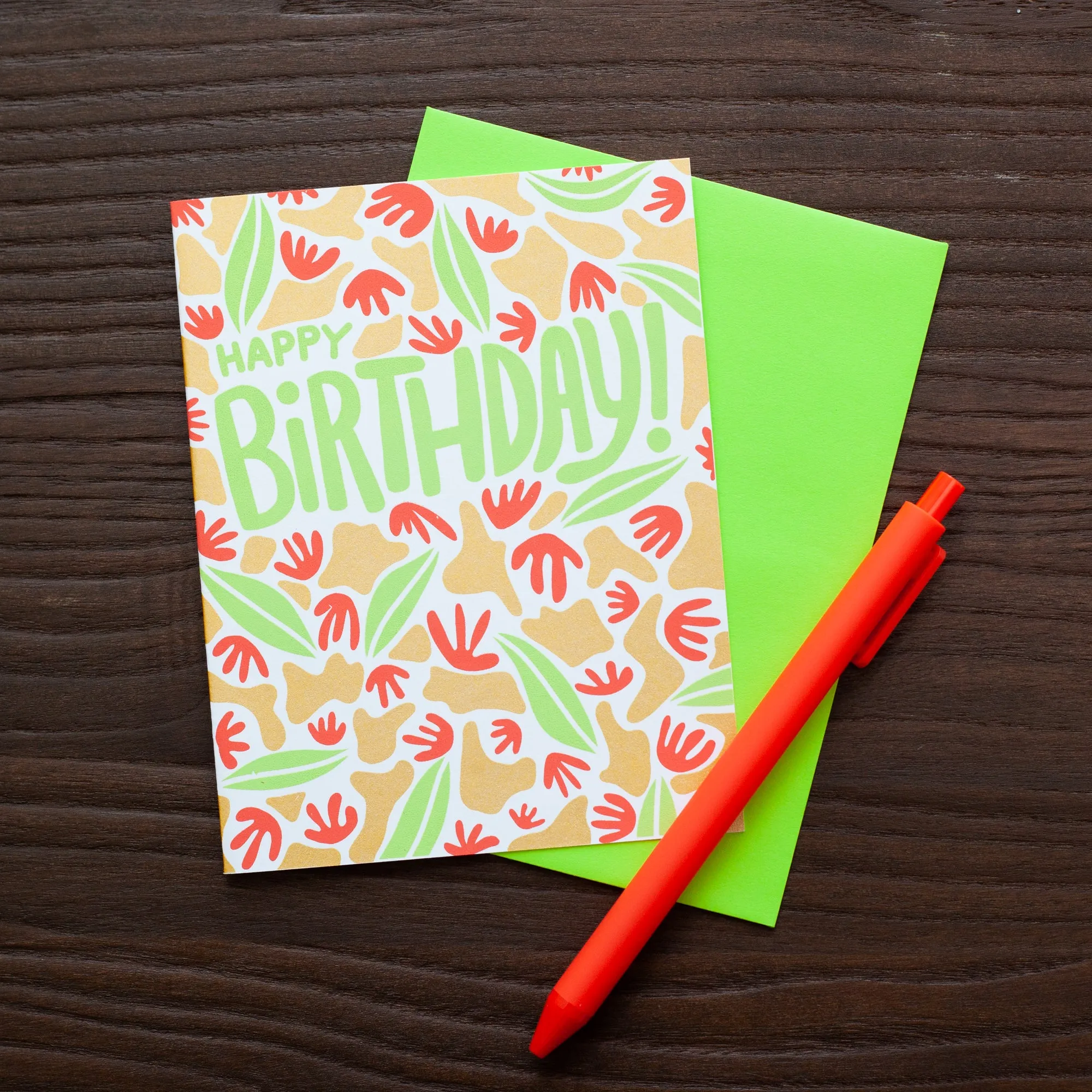 Modern tropical pattern birthday card, all ages birthday card