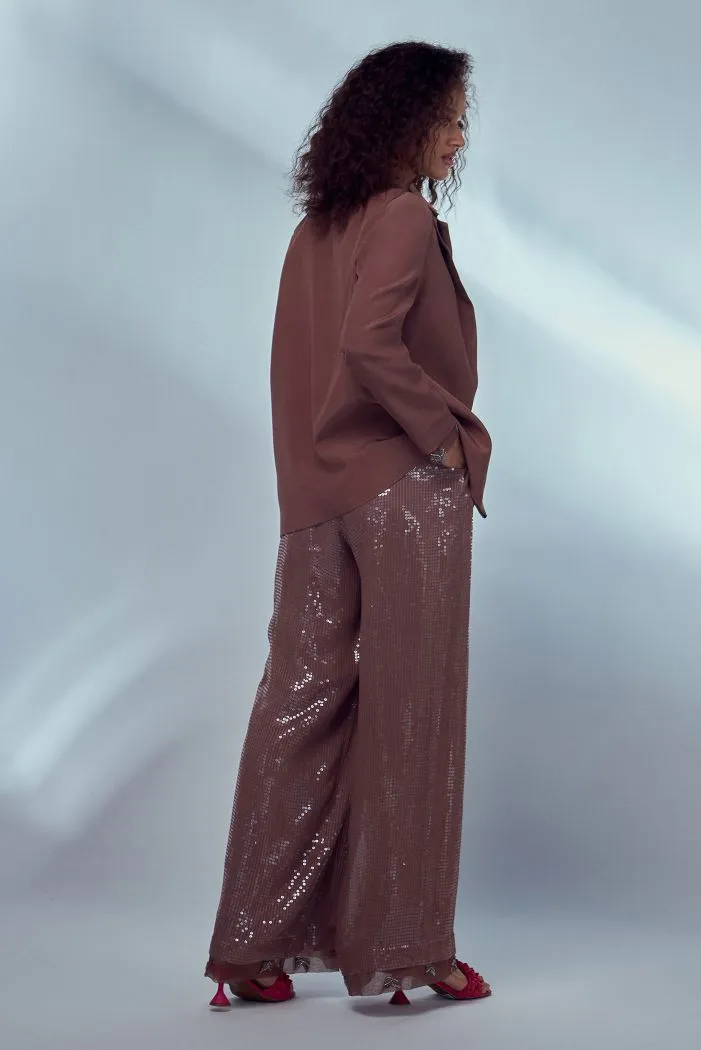 Nude Layered Oversized Blazer