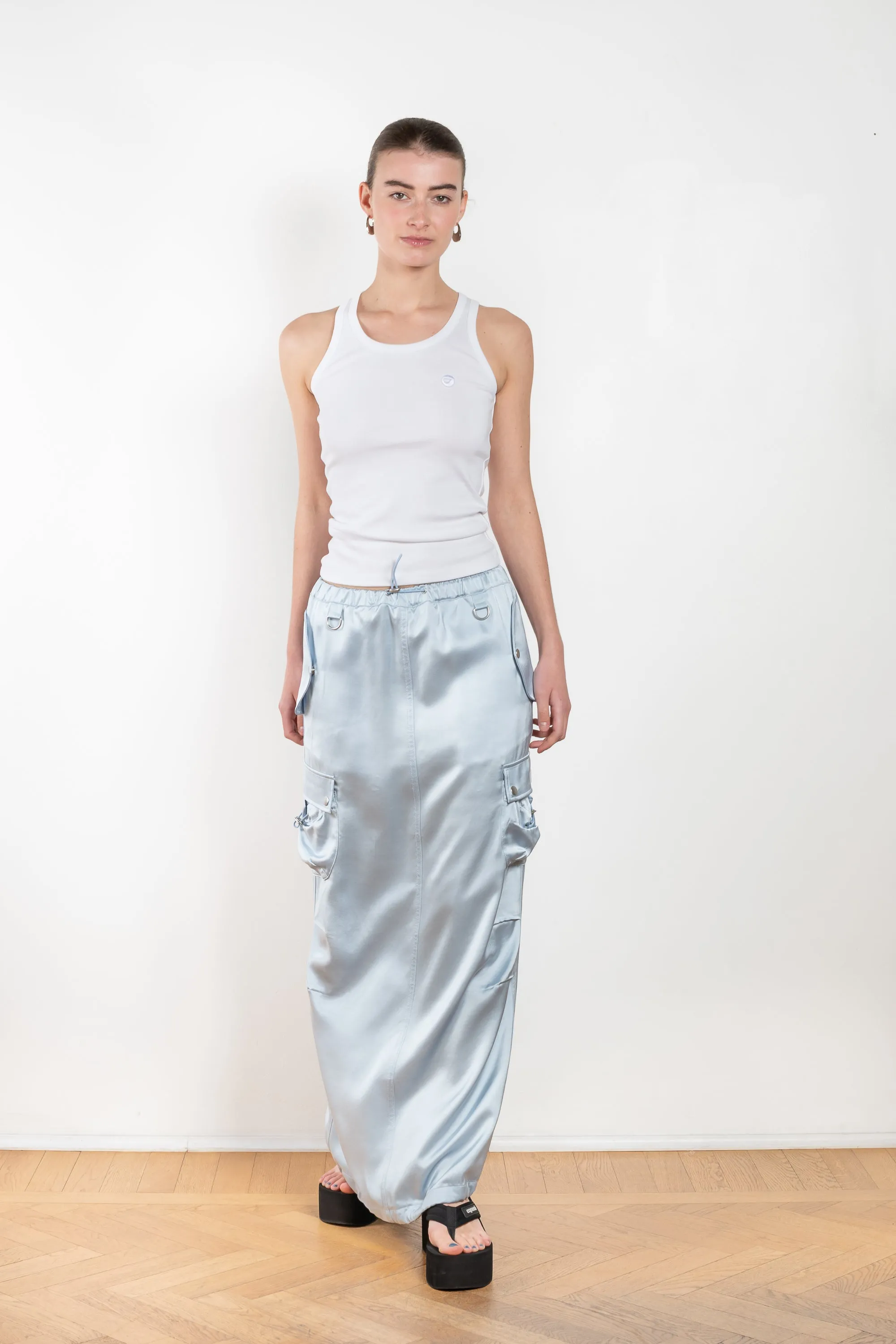 Satin Cargo Skirt