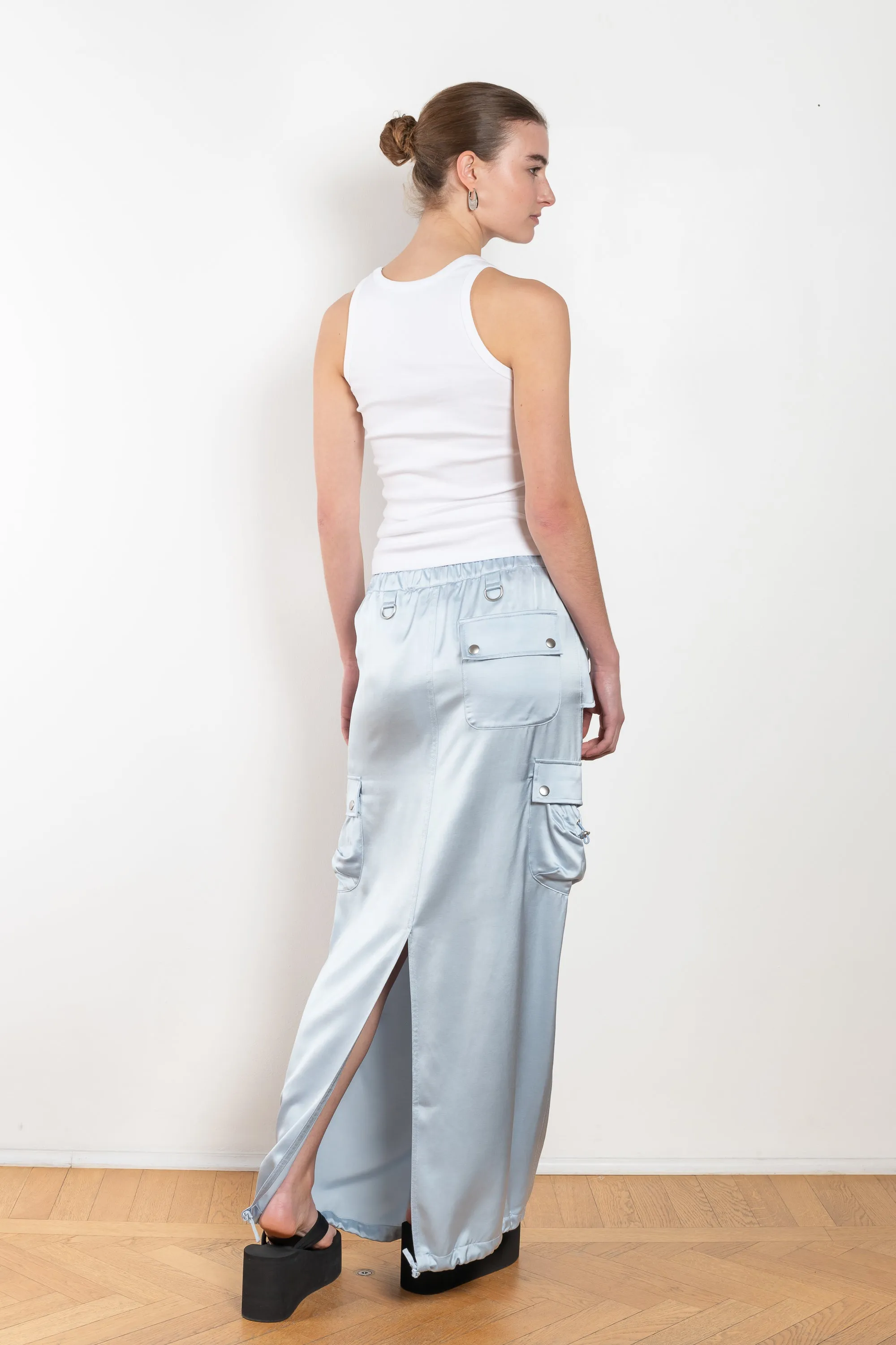Satin Cargo Skirt