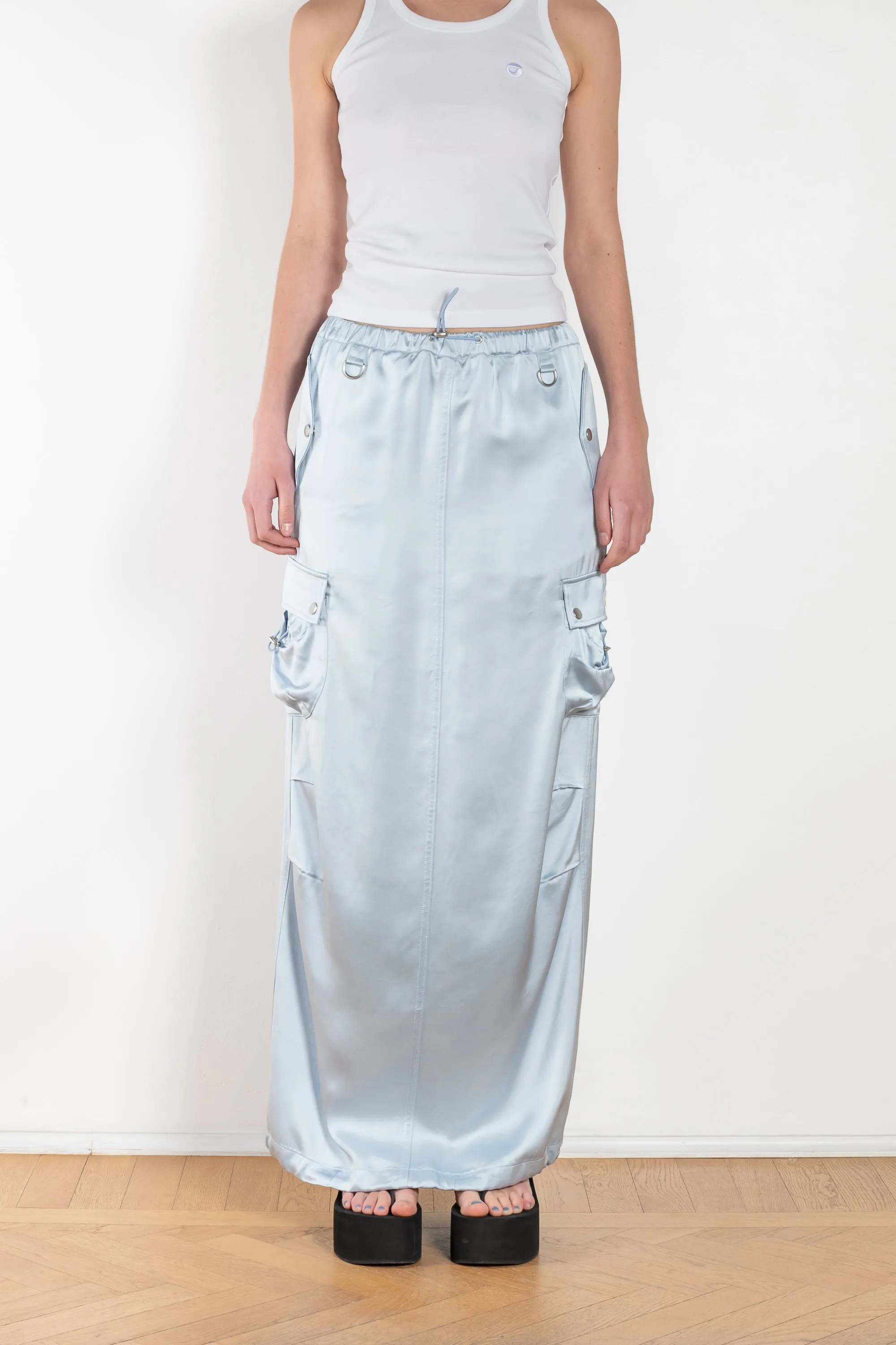 Satin Cargo Skirt