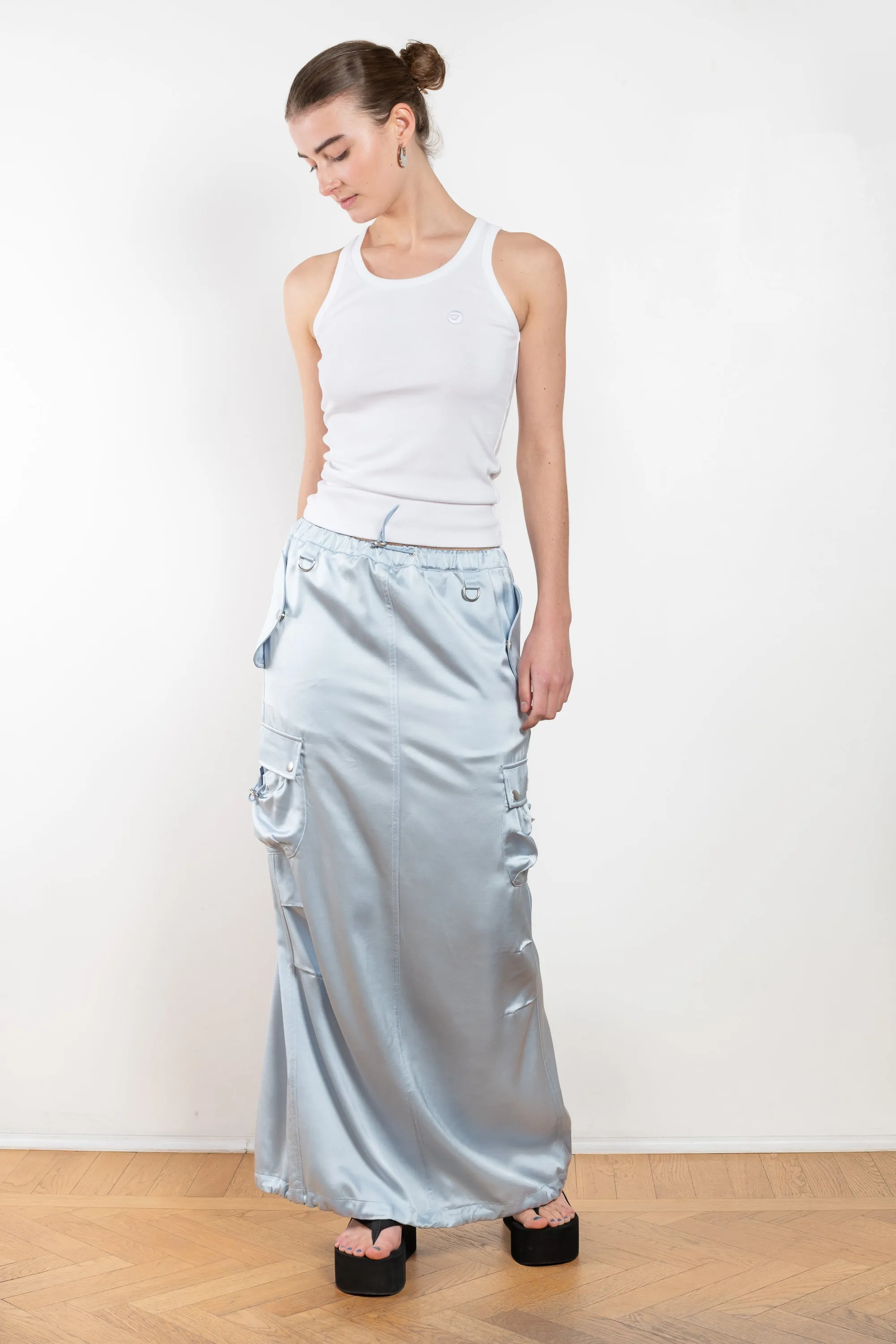 Satin Cargo Skirt