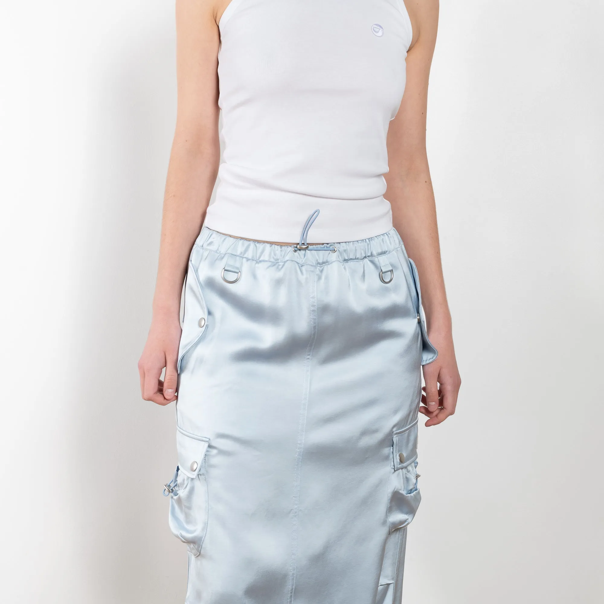 Satin Cargo Skirt