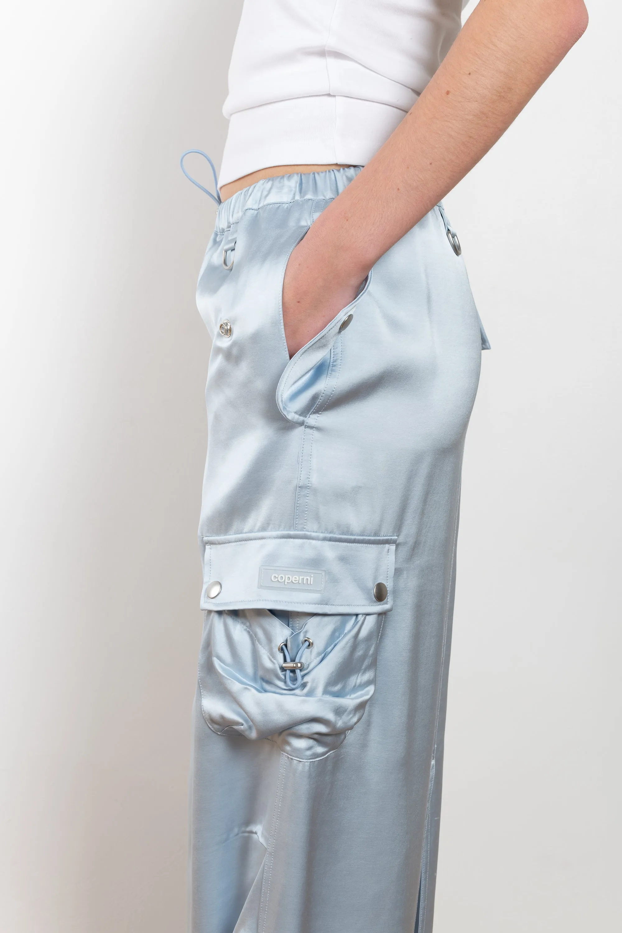 Satin Cargo Skirt