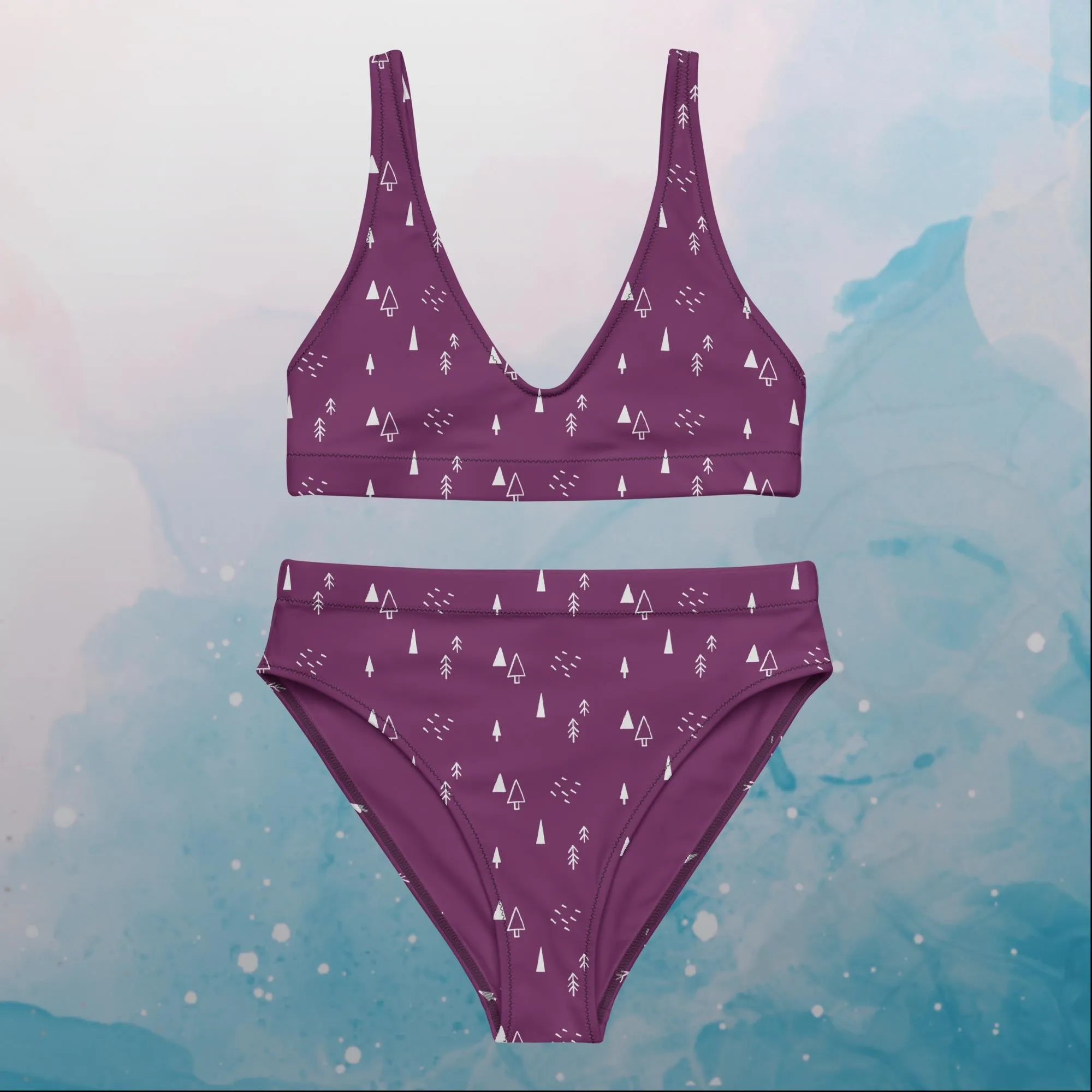 Scandinavian Forest Recycled Purple High Waist Bikini