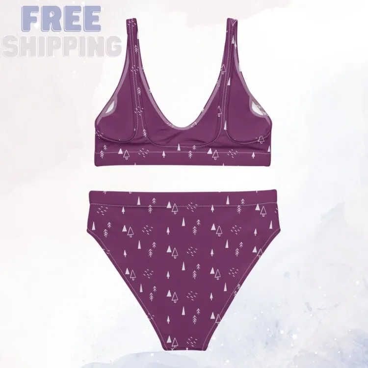 Scandinavian Forest Recycled Purple High Waist Bikini