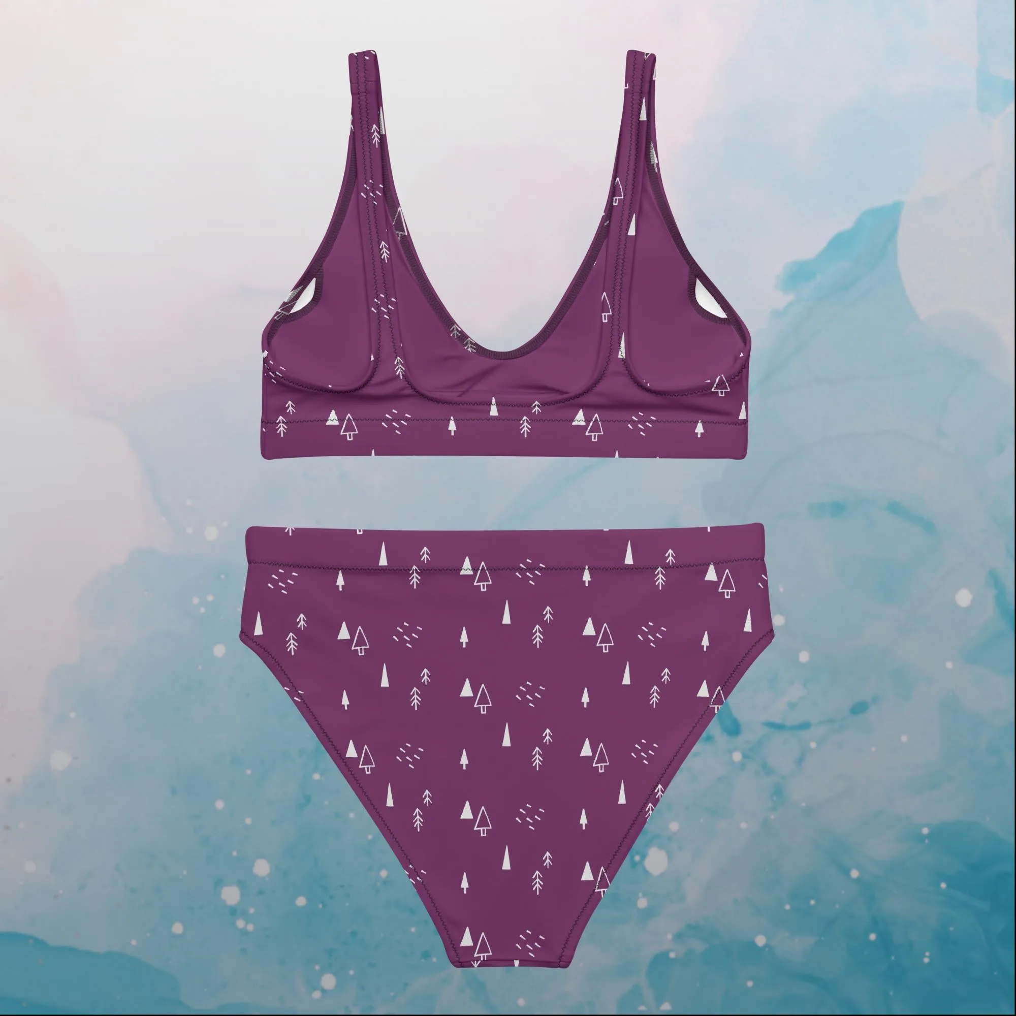 Scandinavian Forest Recycled Purple High Waist Bikini