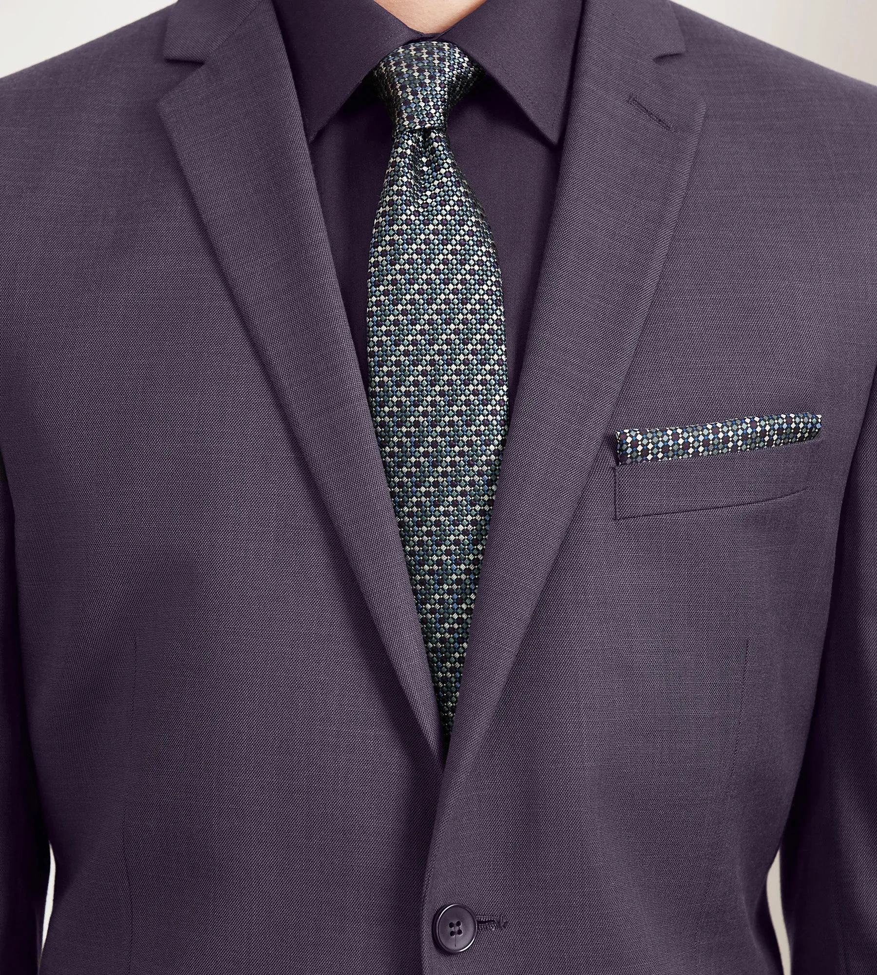 Slim Fit Deep Purple Solid Suit