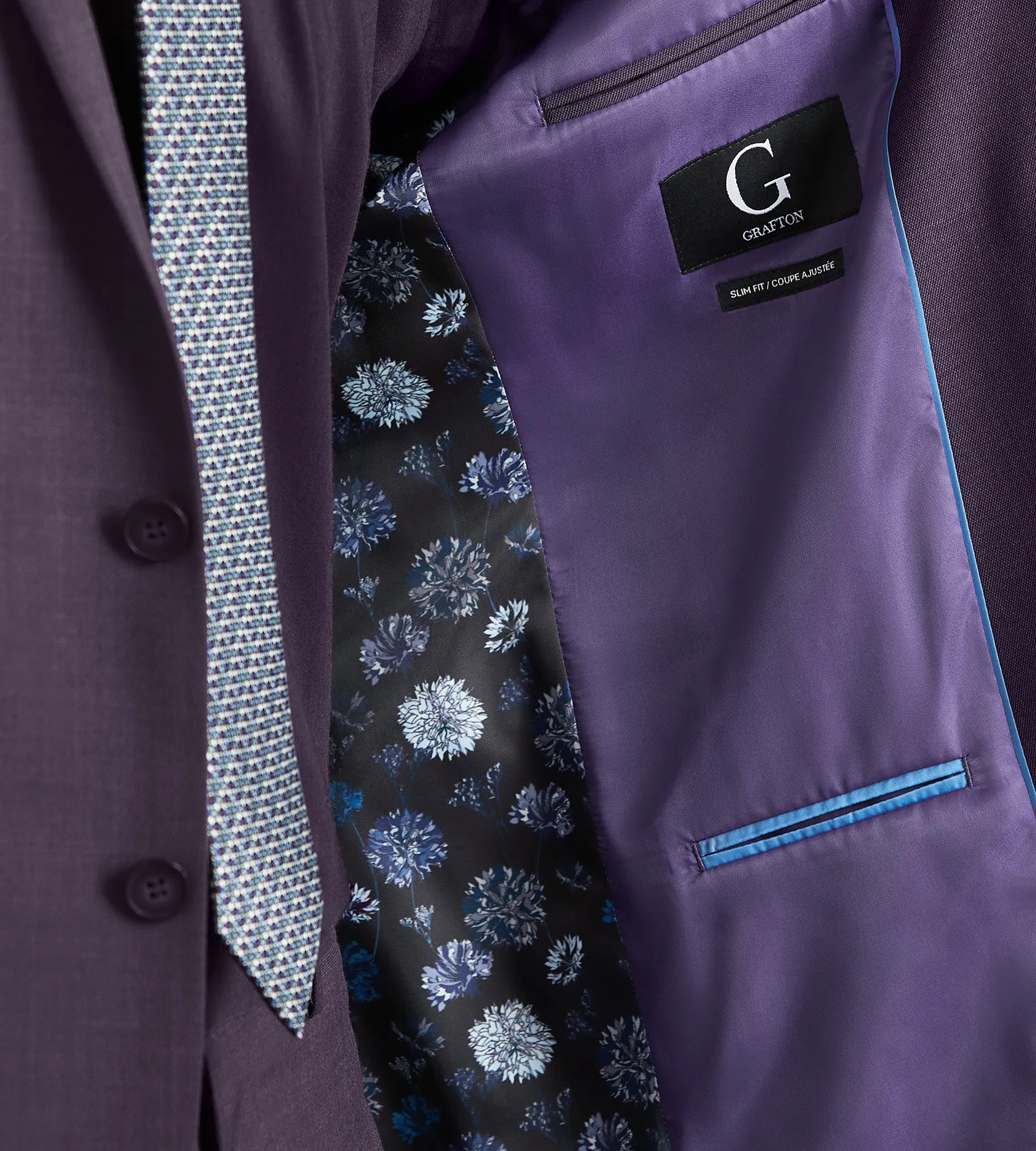 Slim Fit Deep Purple Solid Suit