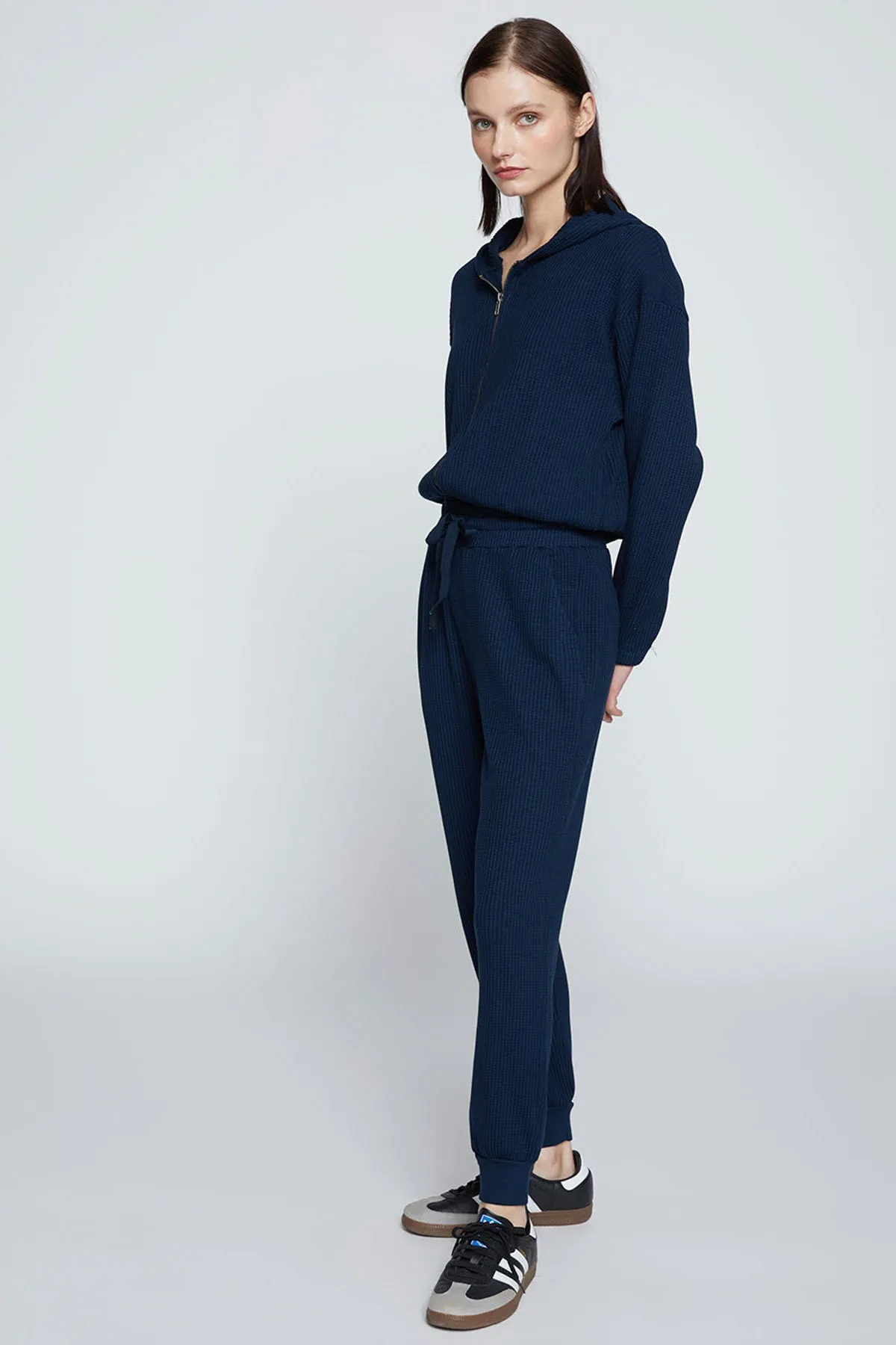 Stateside Luxe Thermal Drawstring Jogger in New Navy