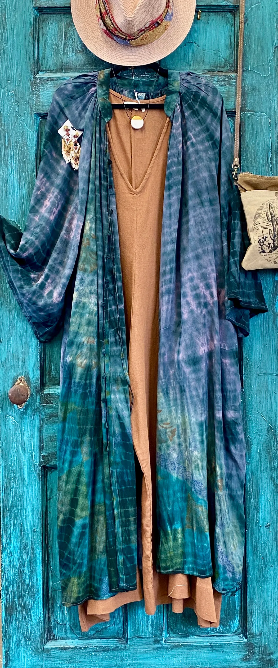 Woodstock Duster/Dress/Kimono Purple blue green